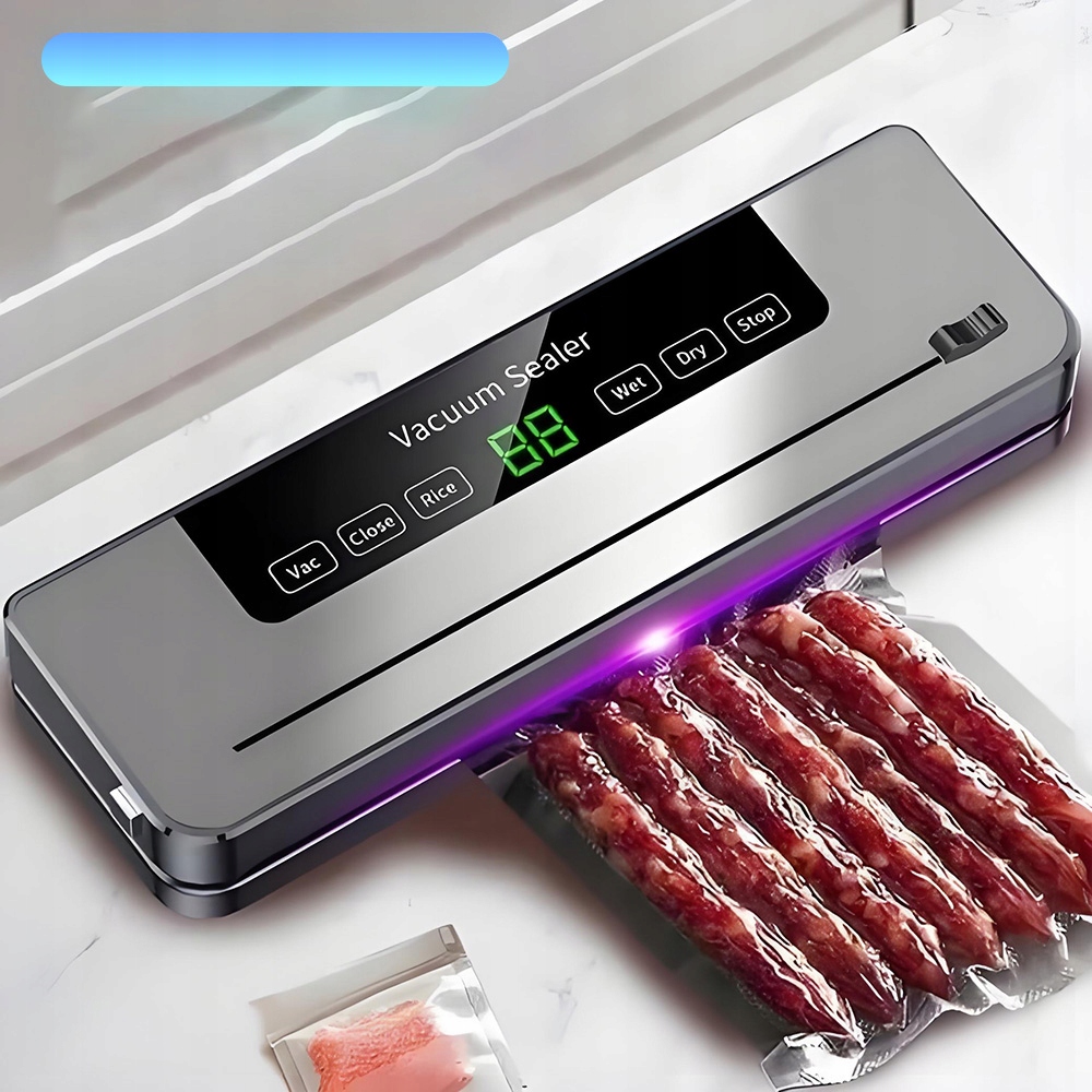 Automatická balička potravin vakuovou svářečkou 5 režimů 30 cm fólie 50 sáčků