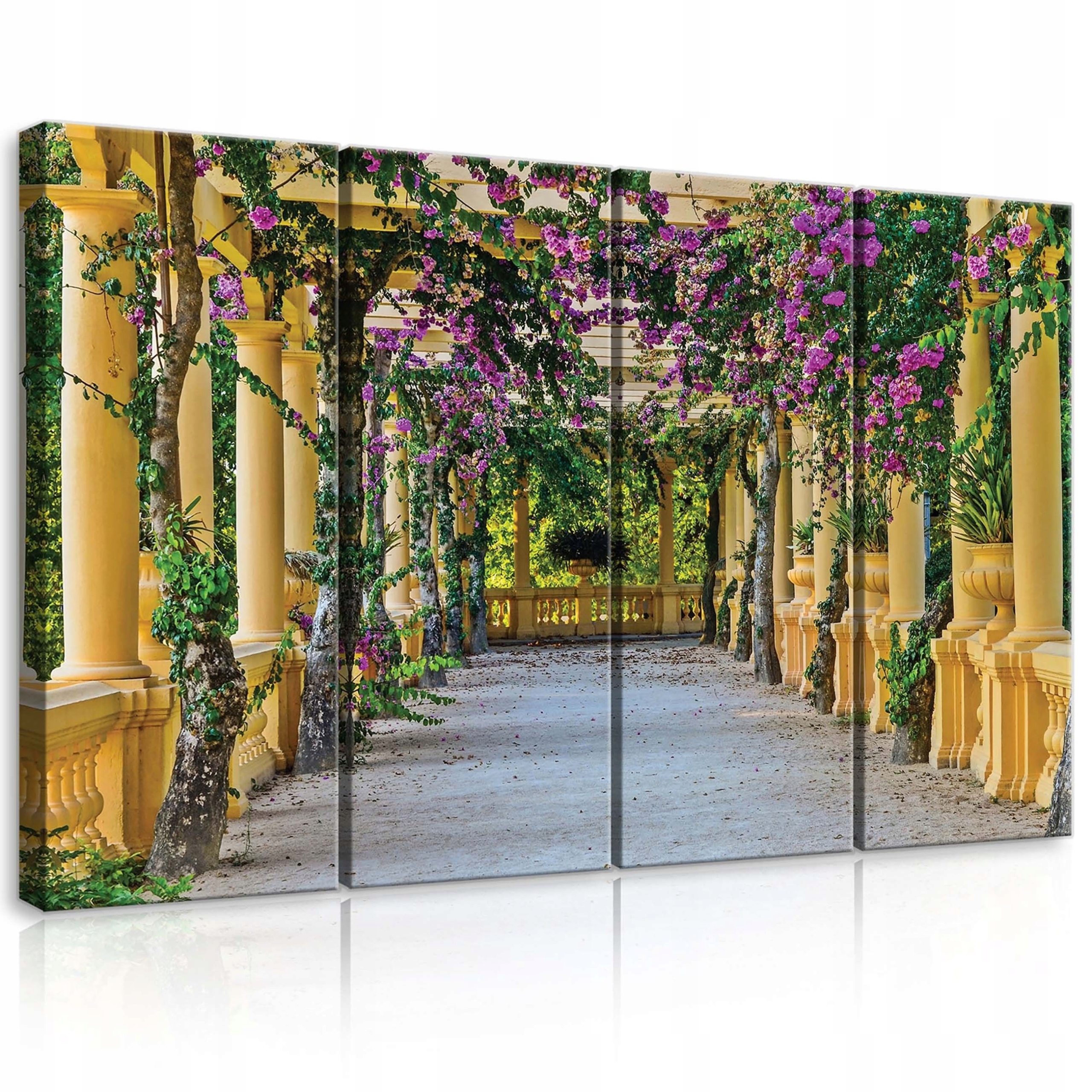 Obraz 120x80 Záhradná cesta pergola stĺpy kvety kvitnutie zelená