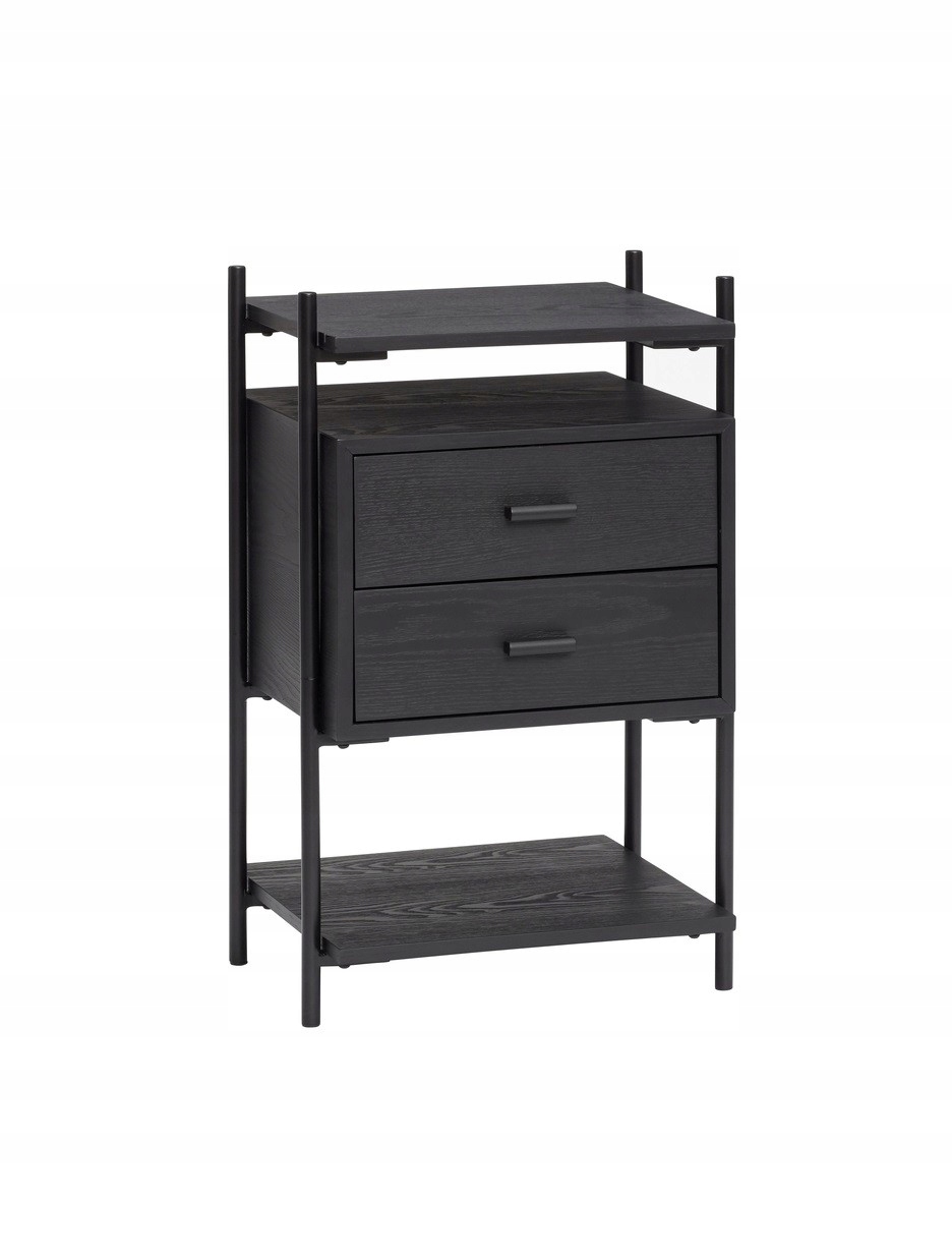 Nočná skrinka Norm jaseň/kov, čierny, Hübsch