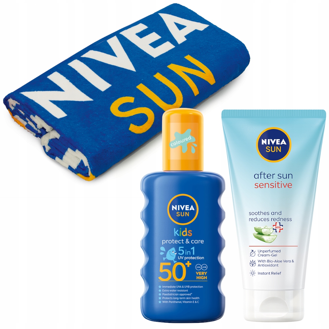 Nivea Sun Zestaw Krem żel po opalaniu+ Balsam dla dzieci SPF50+