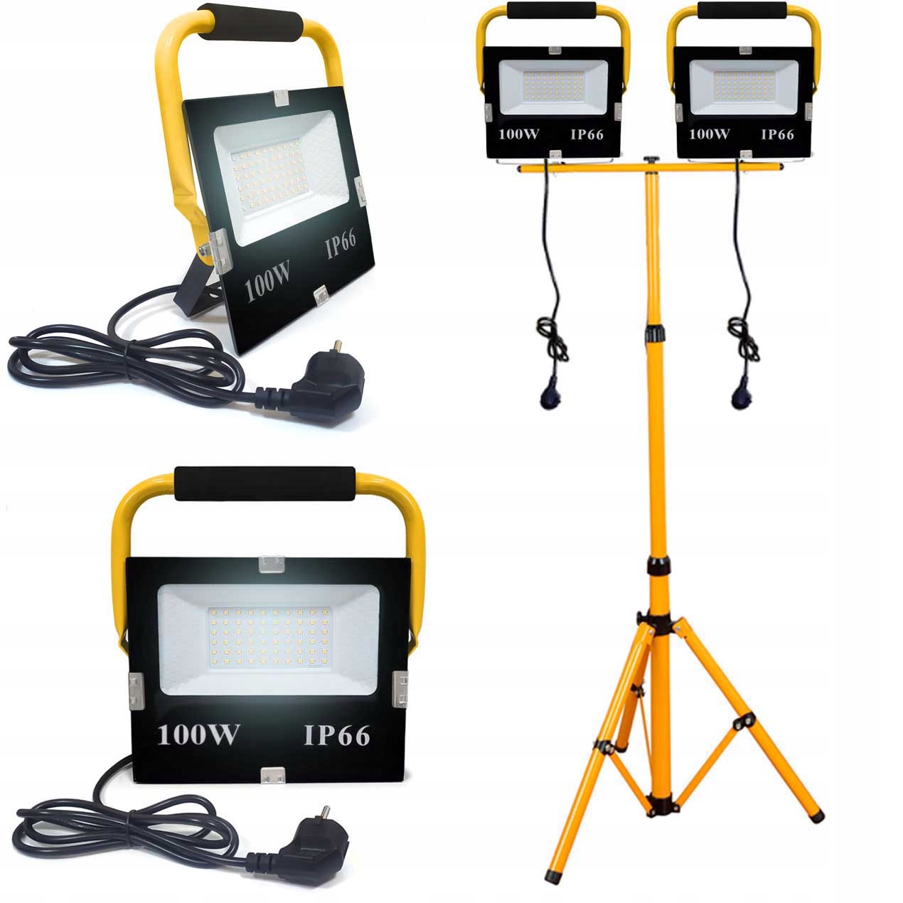 Галогенный светодиодный прожектор 2X 100W строительный штатив