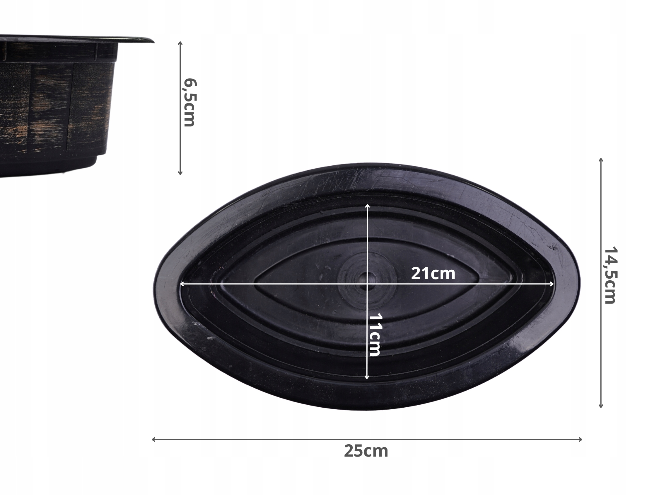 DONICZKA PLASTIKOWA PODŁUŻNA NA CMENTARZ 25 CM CZARNA PRZECIERANA ZŁOTYM Rodzaj osłonka