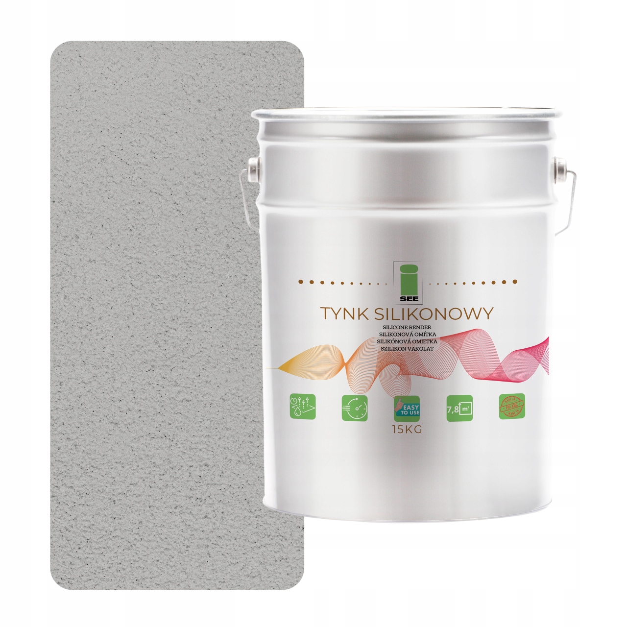 Silikonová Fasádní Vnější Omítka Šedá 1.0 MM Premium 15 Kg