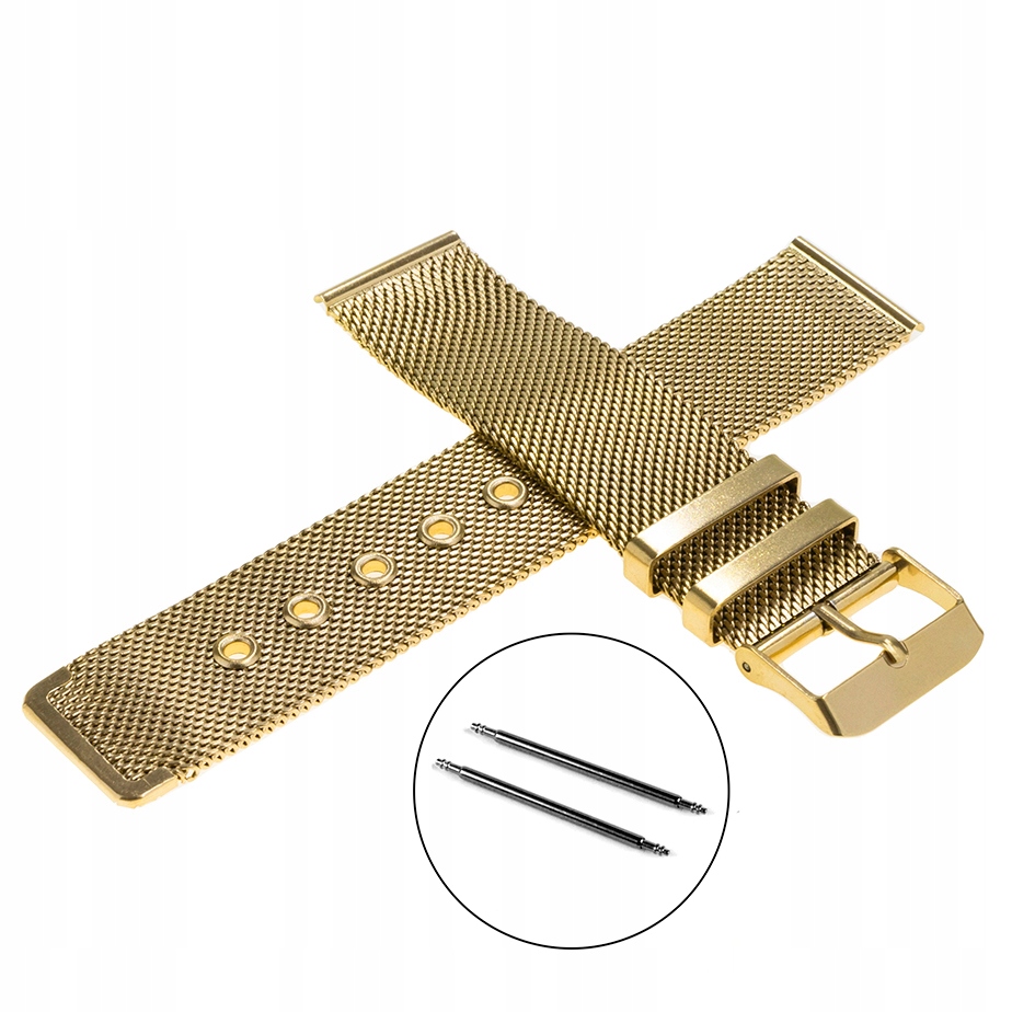 

Bransoleta Do Zegarka Siatka Mesh 22MM Złota