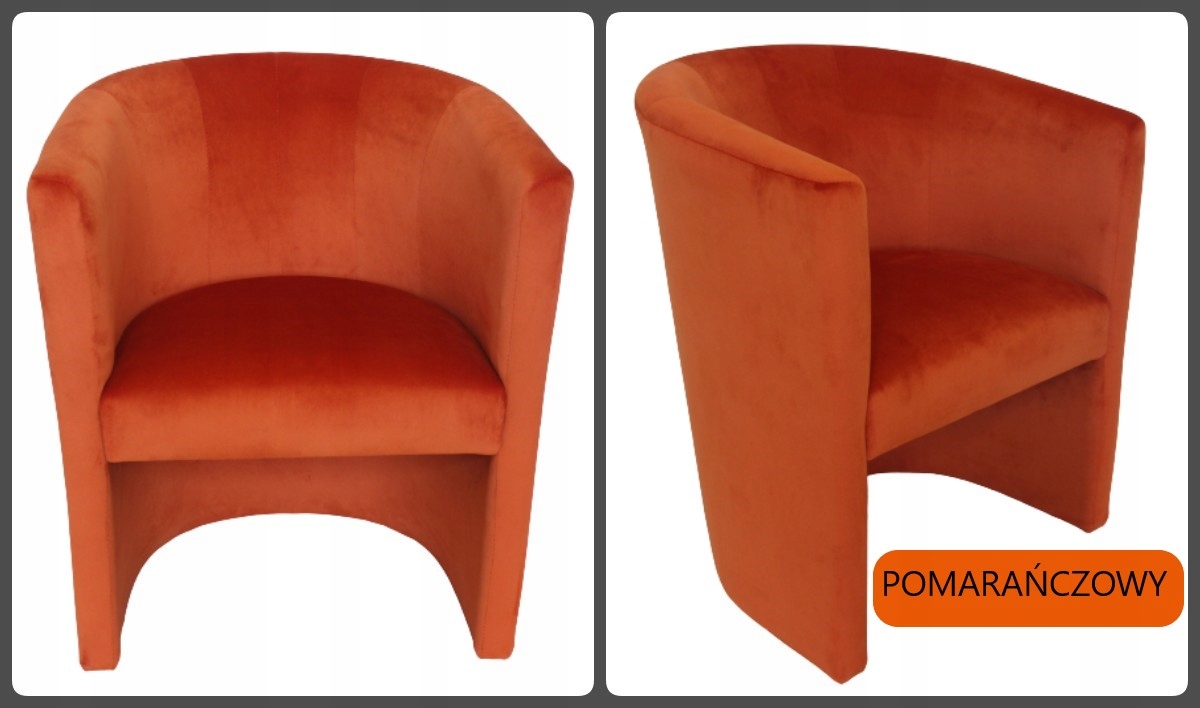 Fotel Klubowy Tomi - Plusz czarny Szerokość mebla 60 cm