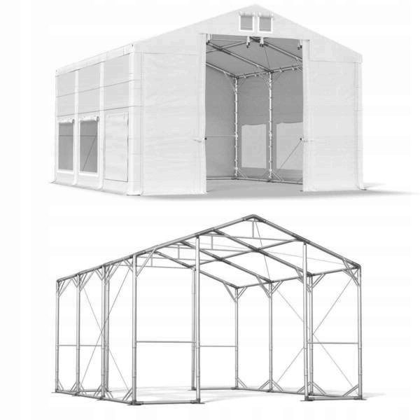 Namiot stalowy o wymiarach 5x6m w kolorze białym