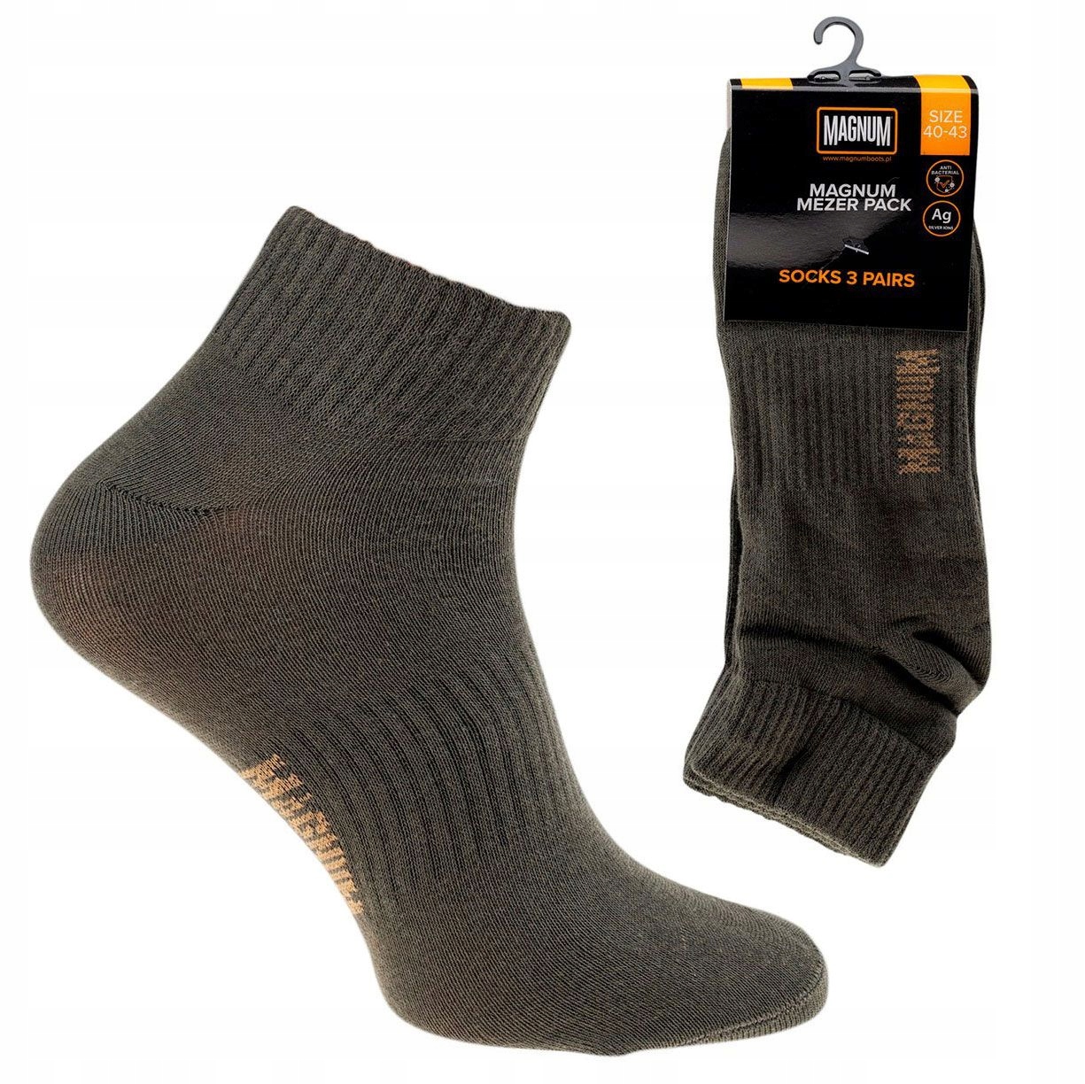 

Skarpety Magnum Mezer 3 pary olive z jonami 40-43