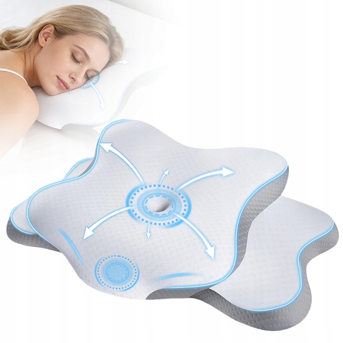 Poduszka Ortopedyczna Do Spania Memory Motyl Komfortowa 2 Wysokości