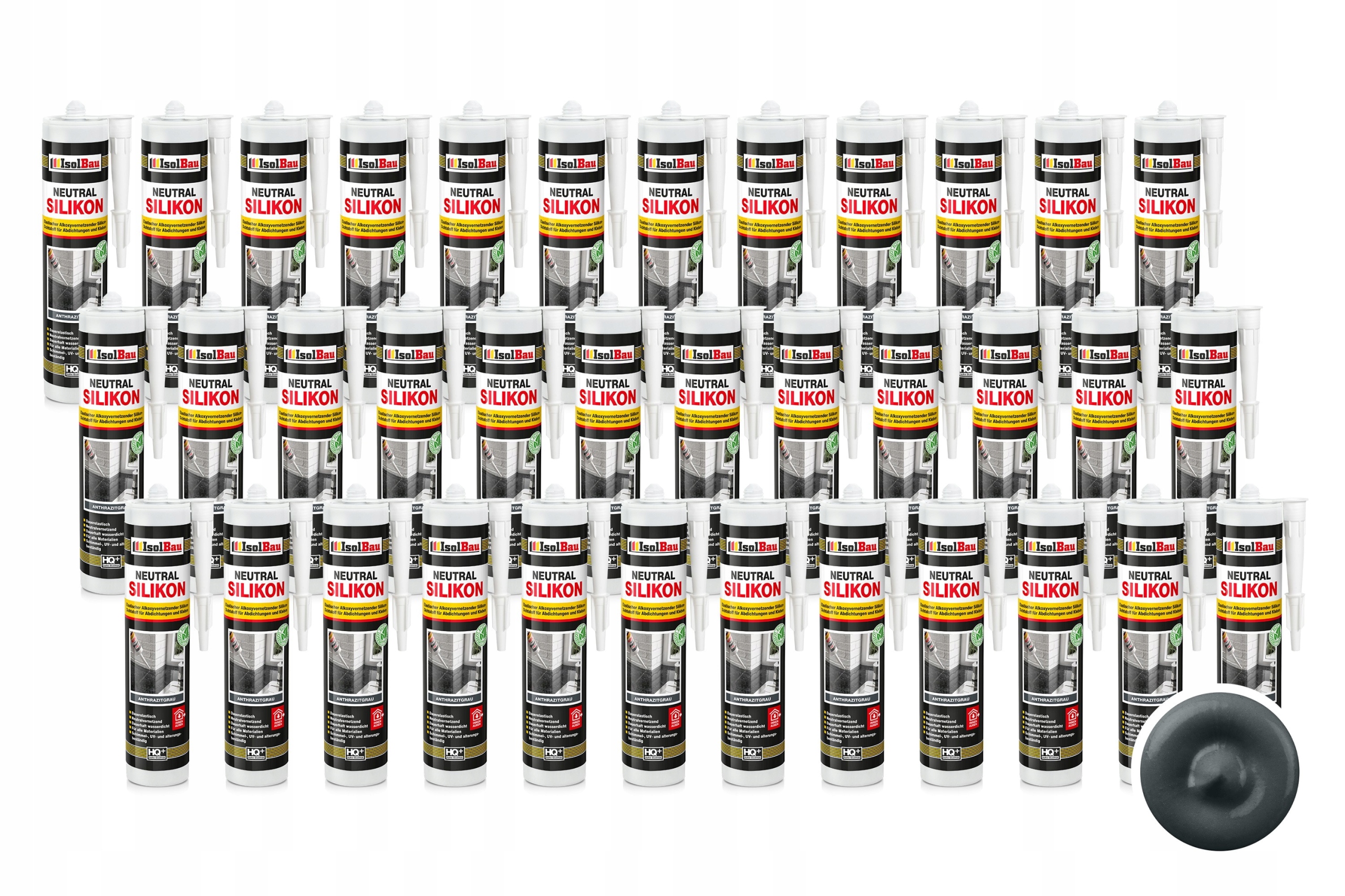 Silikon Neutrální Antracit 36 x 300 ml do koupelen Kuchyně Kámen Mramoru