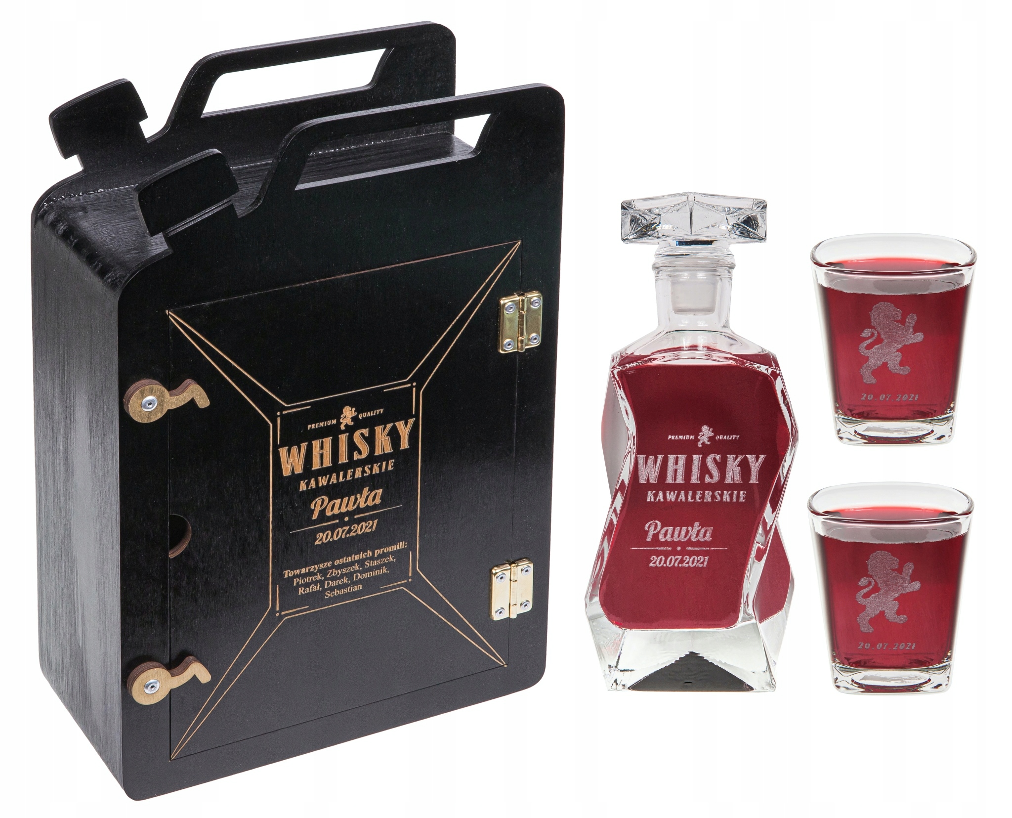 

Karnister Whisky Szklanki dla Taty Grawer