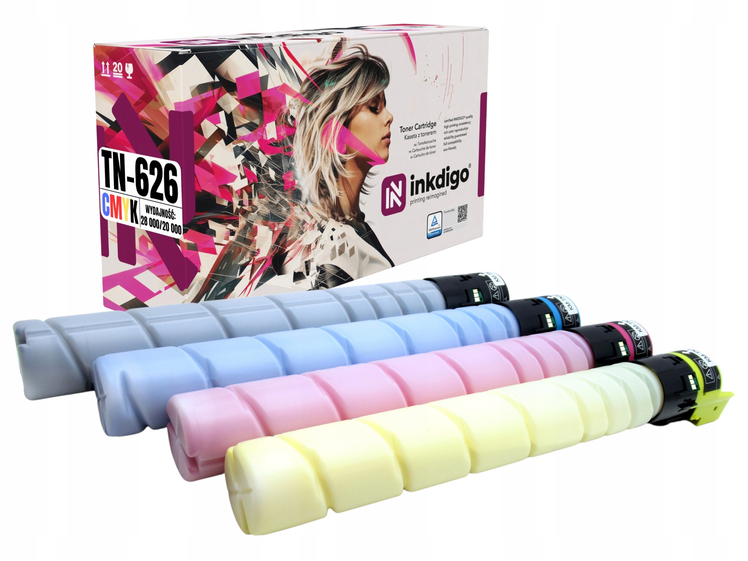 4x Toner TN-626 pro Konica Minolta Bizhub C450 C451 C550 C551 C650 C651