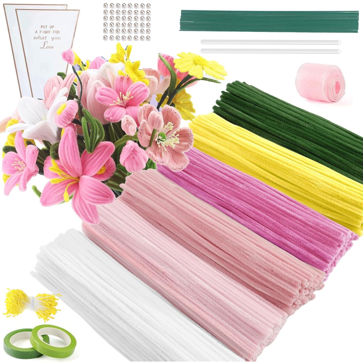 Kreativní Drátky Floristické Sada 500 Kusů. Vytěráky MIX 6 Barev