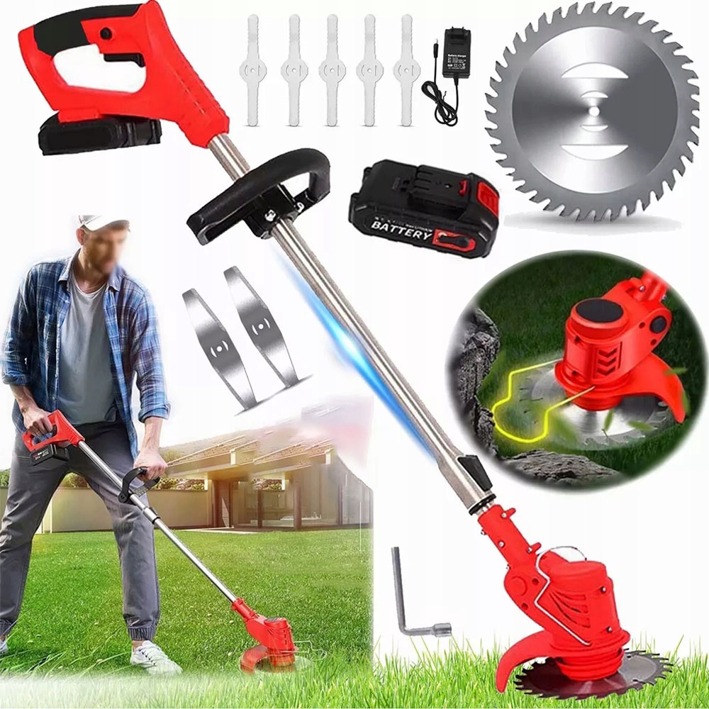 Elektrická Sekačka 650 W S Akumulátorem 2000 Mah Pro Zahradu, Červená