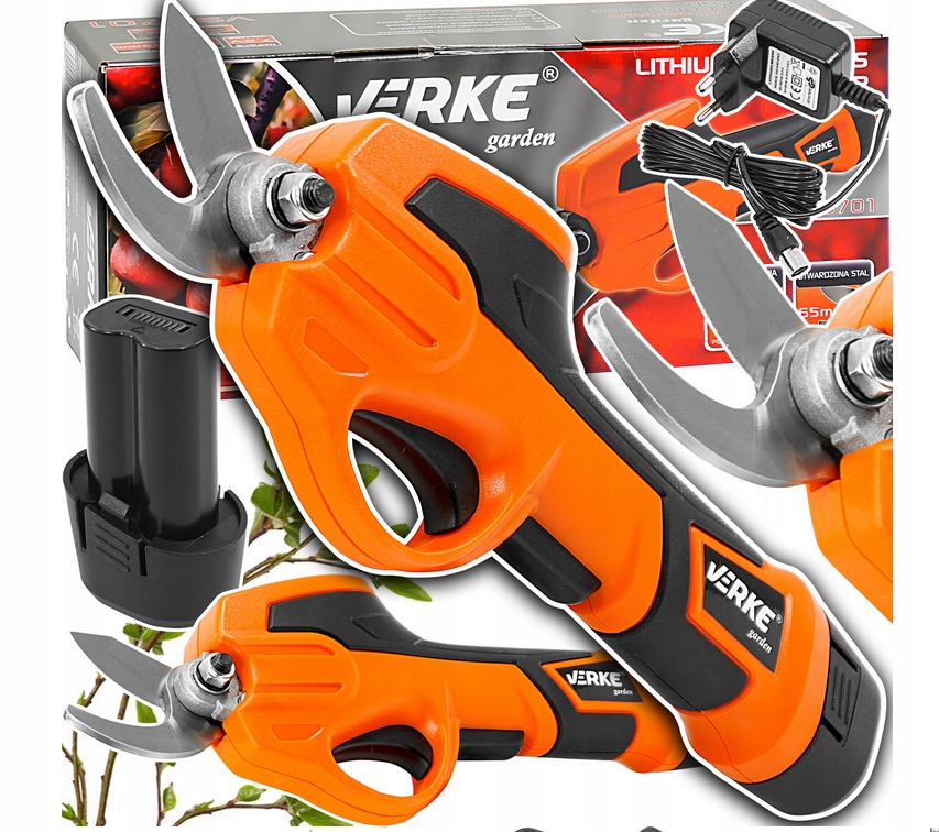 Sekator Akumulatorowy Elektryczny Nożyce Ogrodowy Aku Do Kwiatów Krzewów