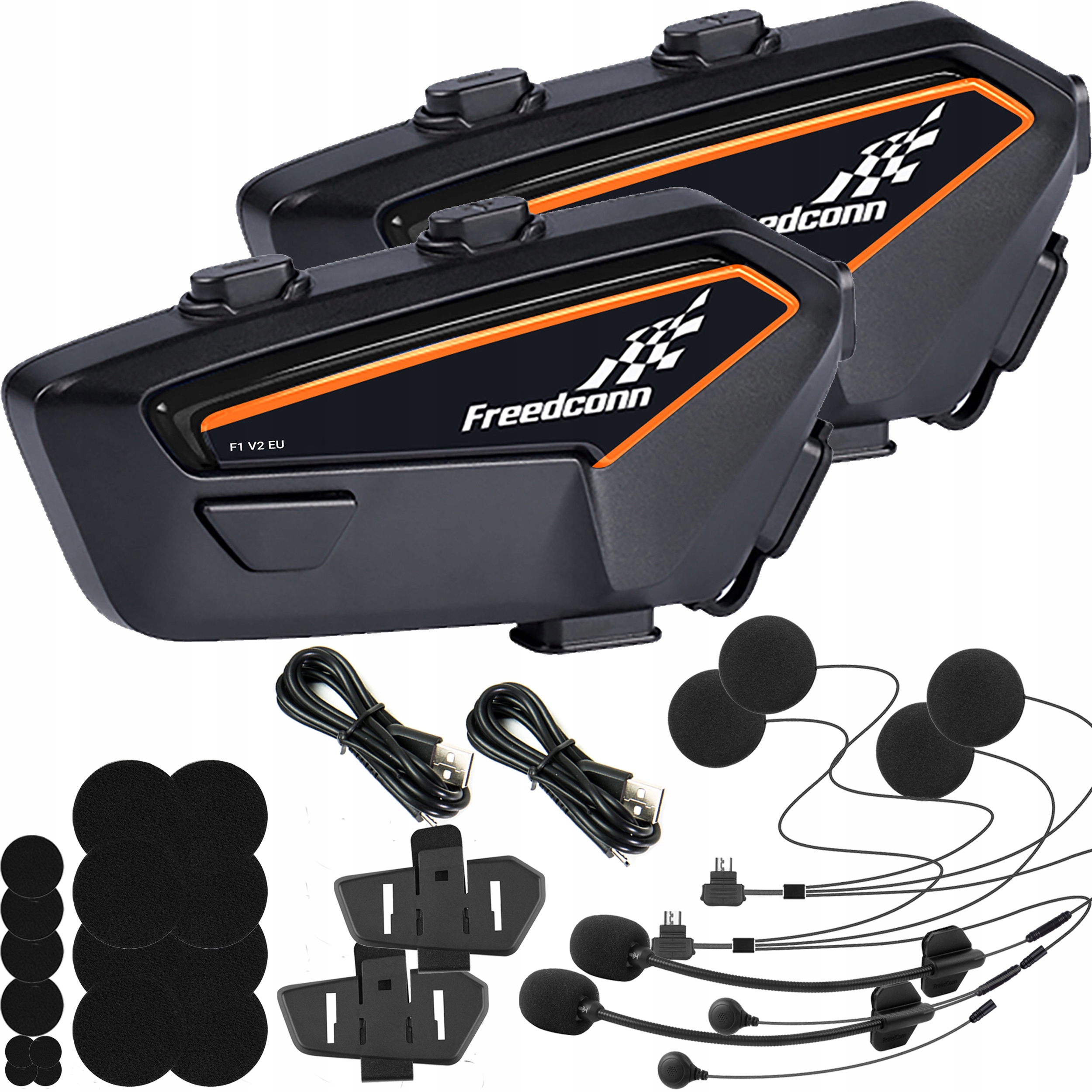FreedConn F1 V2 EU interkom motocyklowy na jeden kask 5905805890359 za ...
