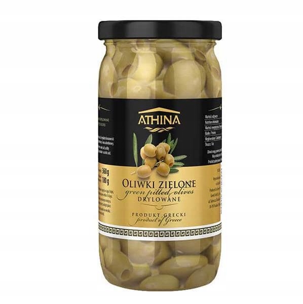

Greckie Oliwki zielone drylowane 360g