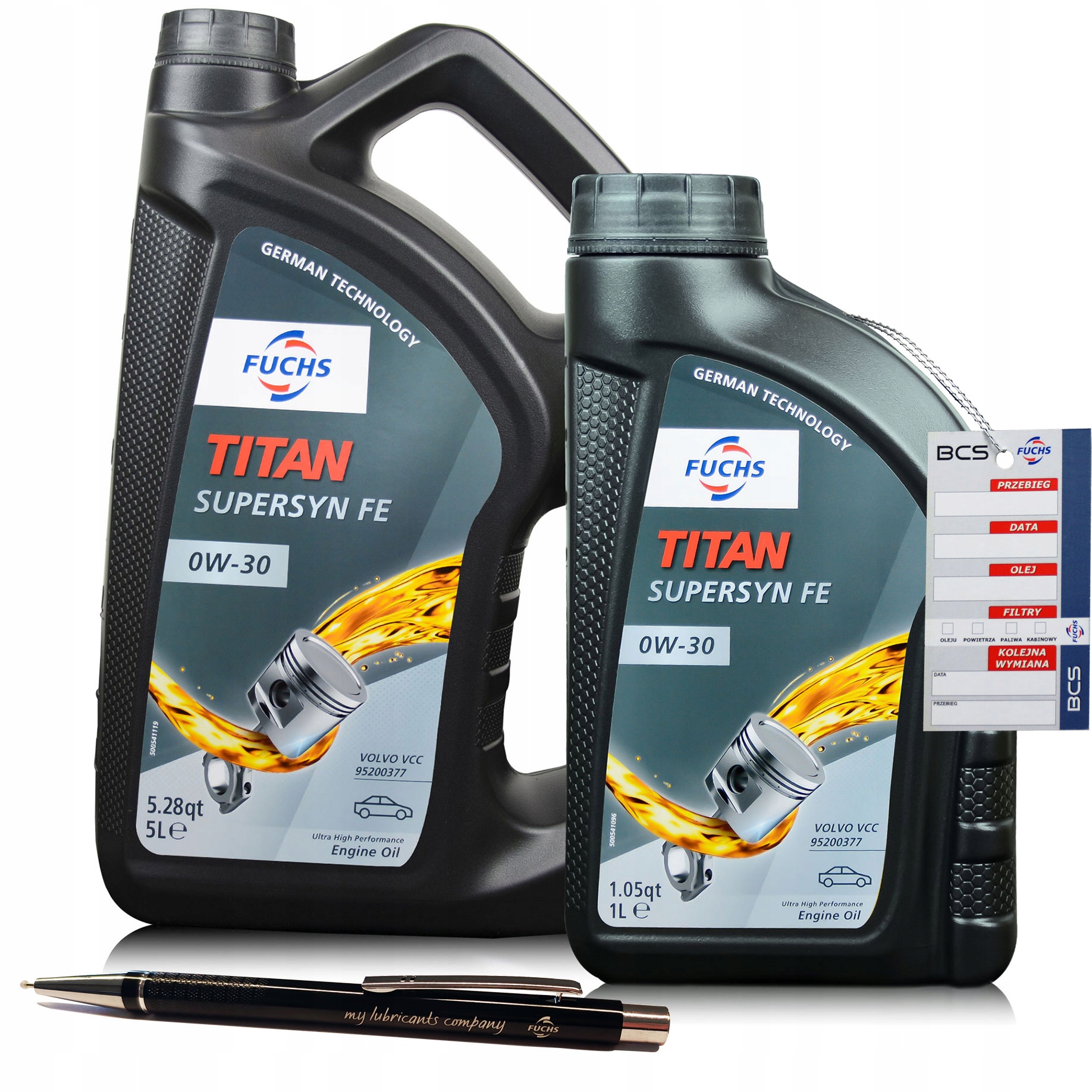 6 Litrów Fuchs Titan Supersyn Fe 0W30 Olej Silnikowy Volvo VCC 95200377 6L