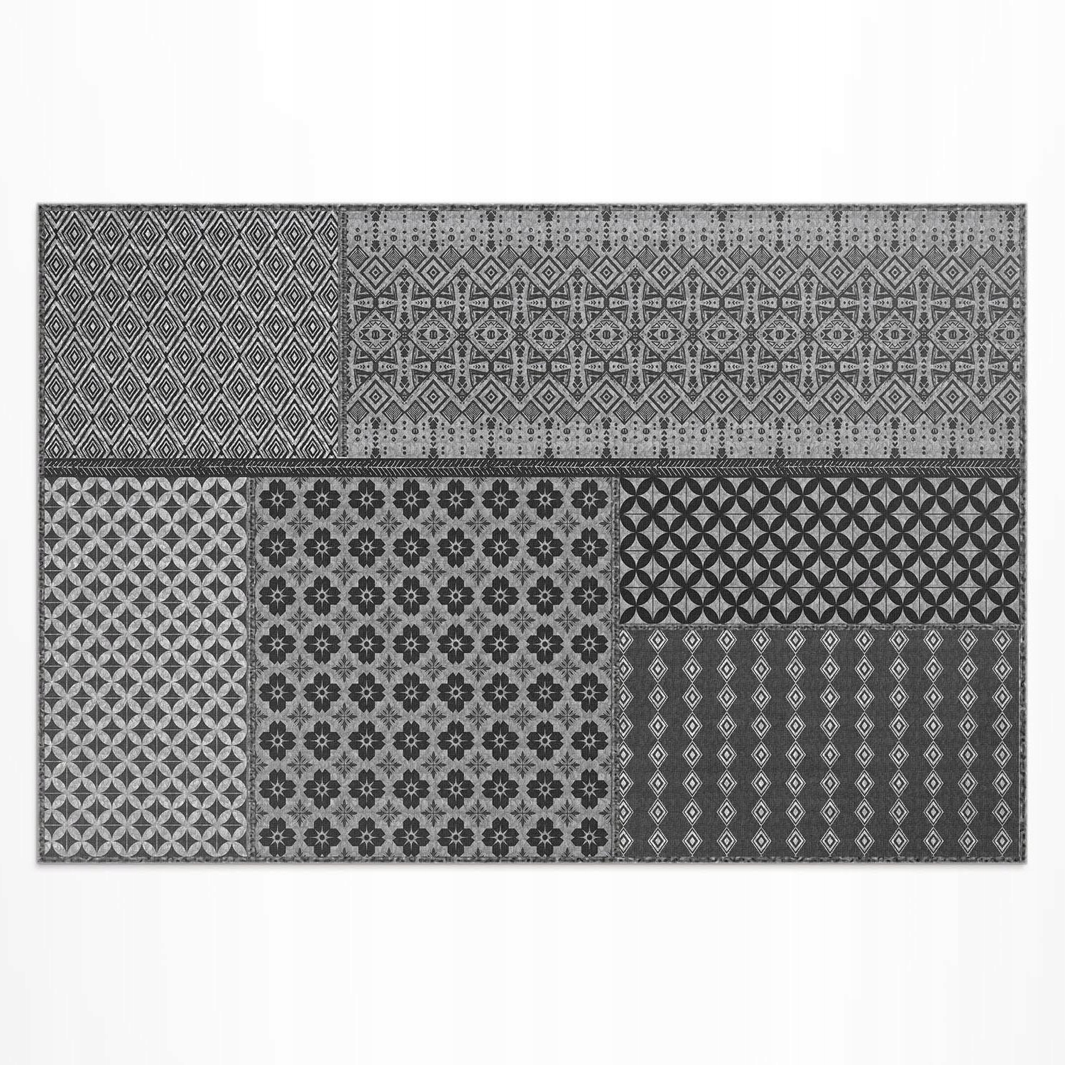 Vinylový koberec na terasu Aztécky štýl imitácia vzorovanej tkaniny 140 x 210 cm