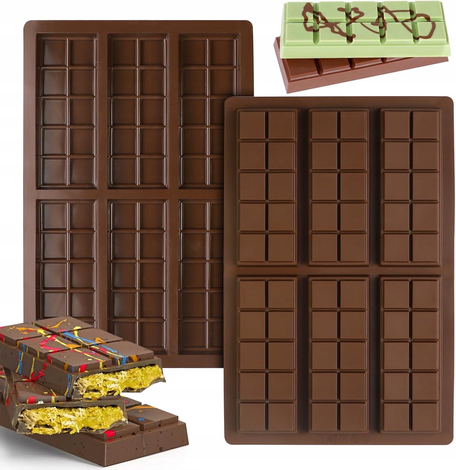 Levně Silikonová Forma Na Čokoládu Hluboká Formička Pralinky Čokoláda 2 Kusy