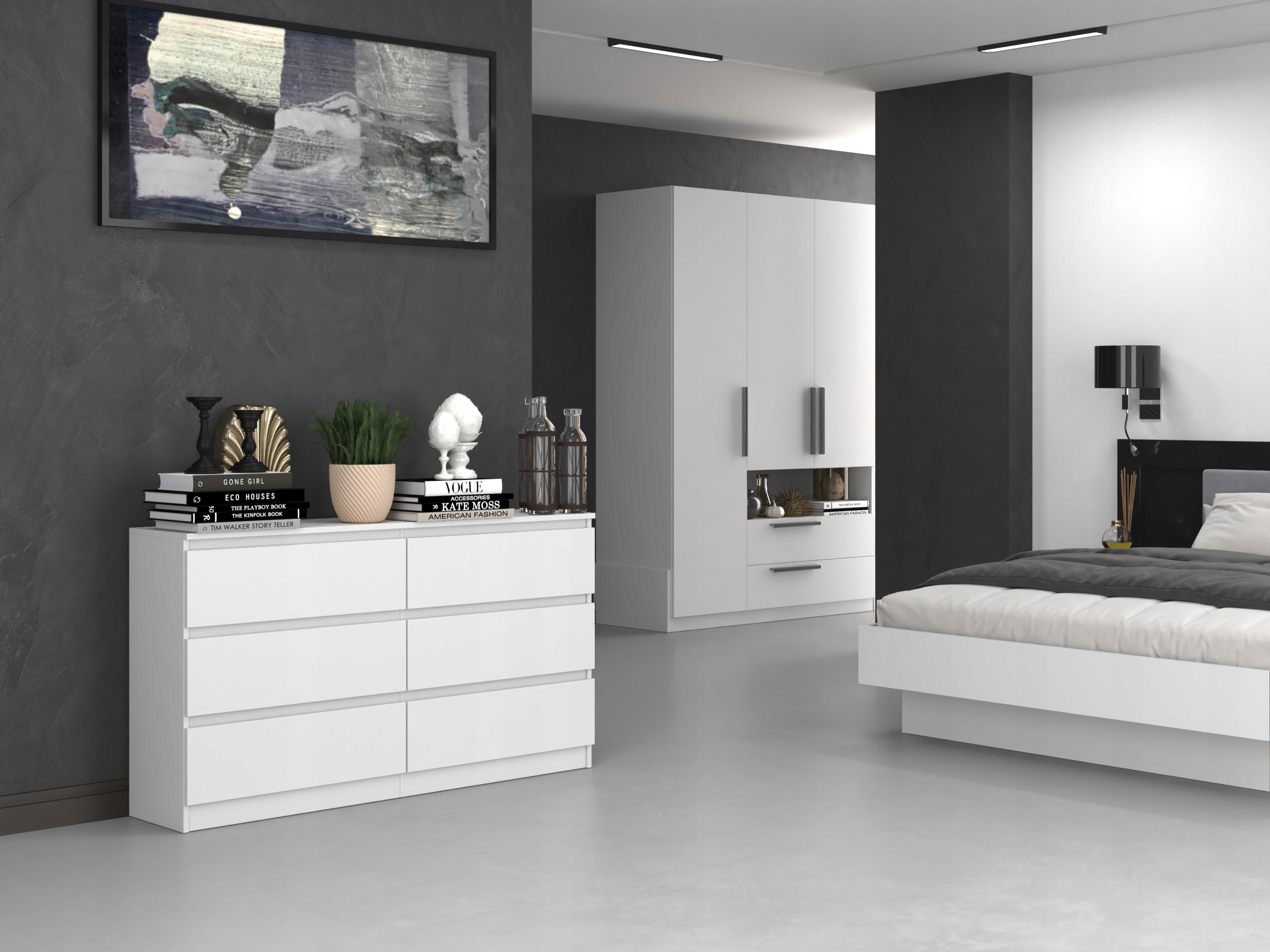 KOMODA 140 CM BIAŁA SZAFKA 6 SZUFLAD SYPIALNIA Marka TopEshop