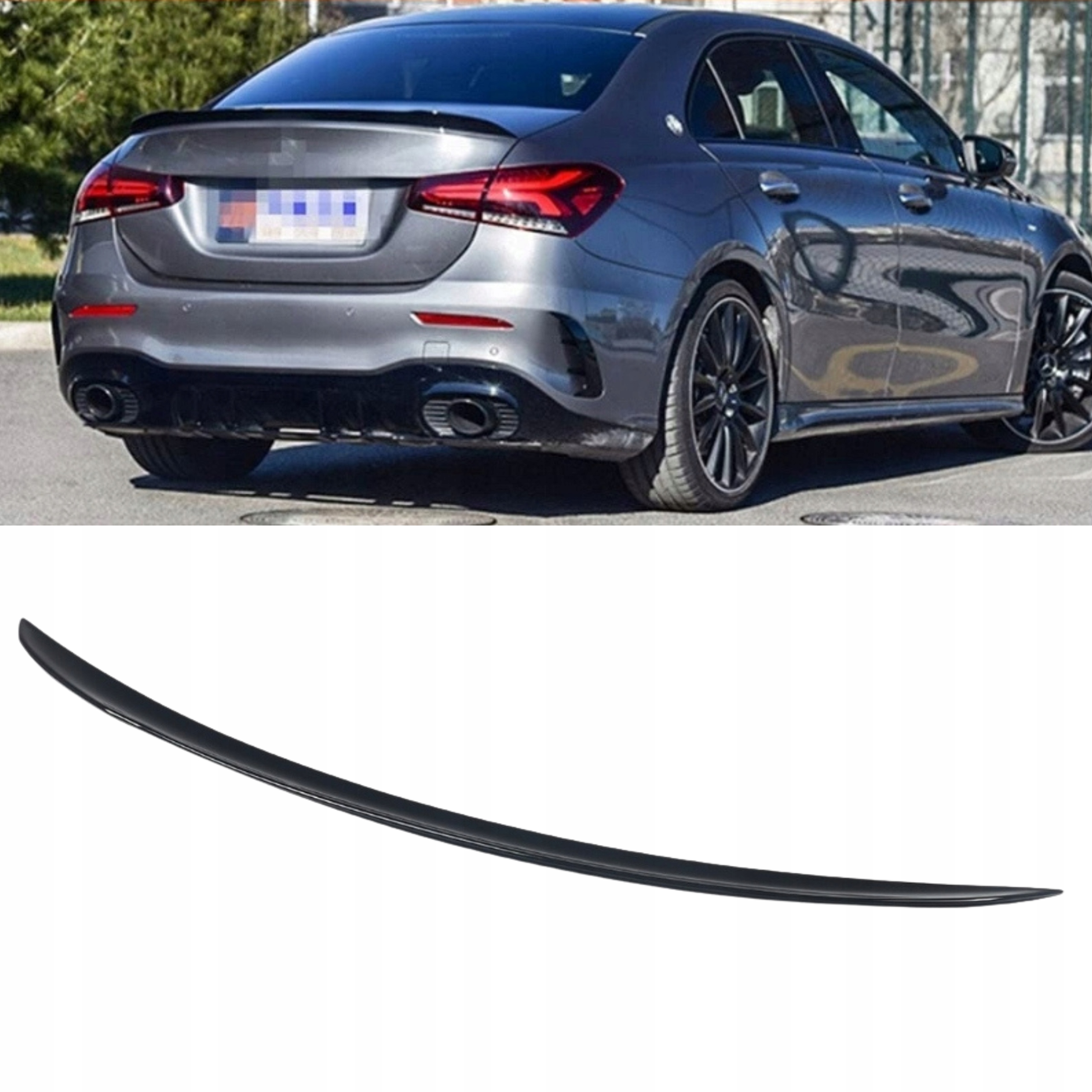 SPOILER LOTKA DOKŁADKA MERCEDES KLASA A V177 W177 SEDAN CZARNY POŁYSK