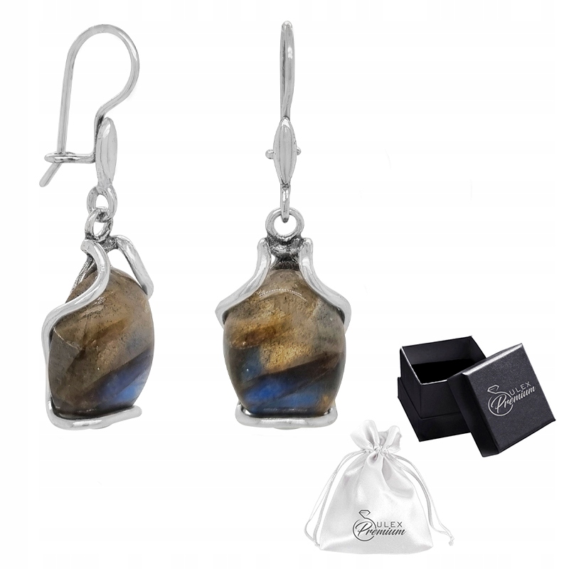 Stříbrné náušnice ryzost 925 Náušnice na Biglu Kouzelný kámen Labradorit