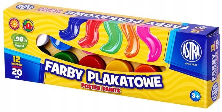 

Farby plakatowe 12 kol x 20ml Astra 83114901