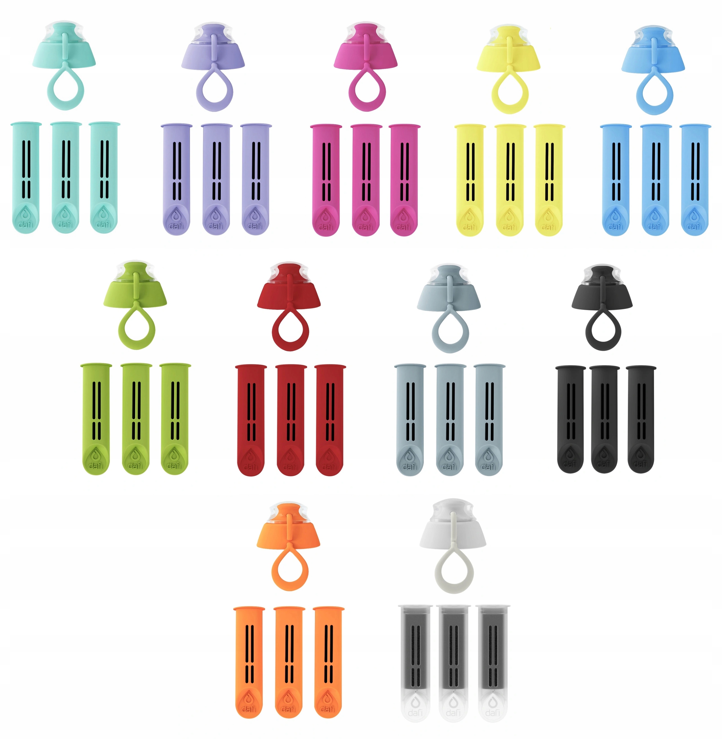 3pak filtrów do butelki DAFI + zakrętka KOLORY Marka Dafi