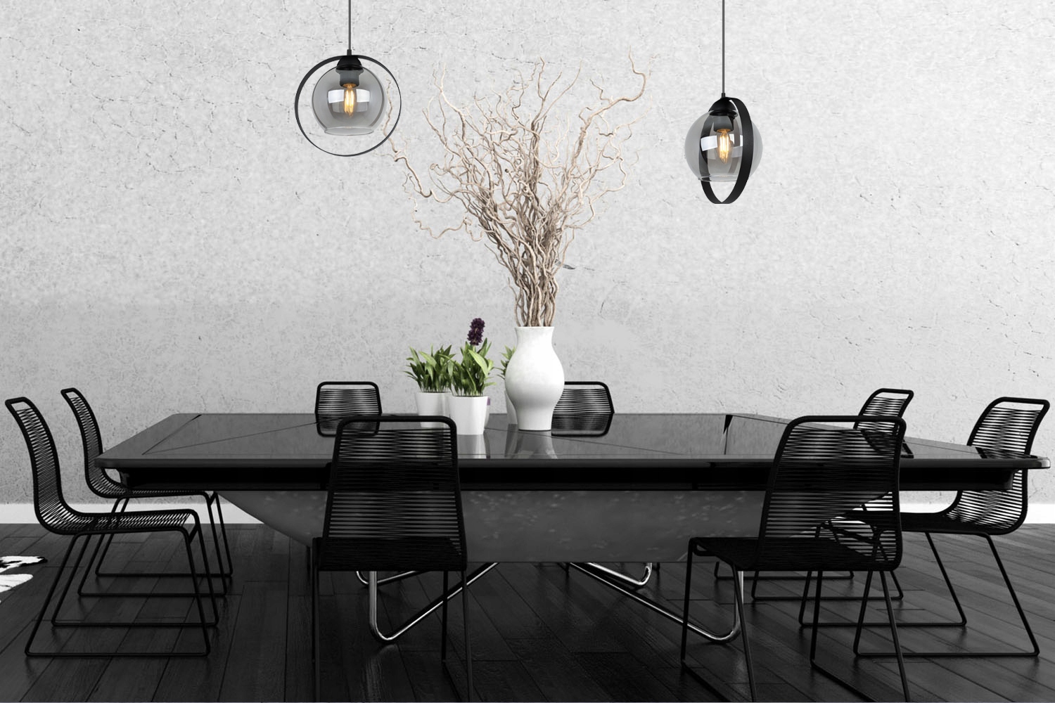 NOWOCZESNA LAMPA WISZĄCA SZKLANY KLOSZ PIERŚCIEŃ Marka Light Home