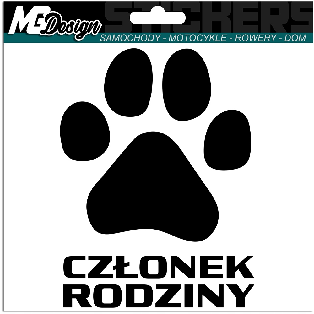 

Naklejka na samochód Członek Rodziny Łapa 10x14