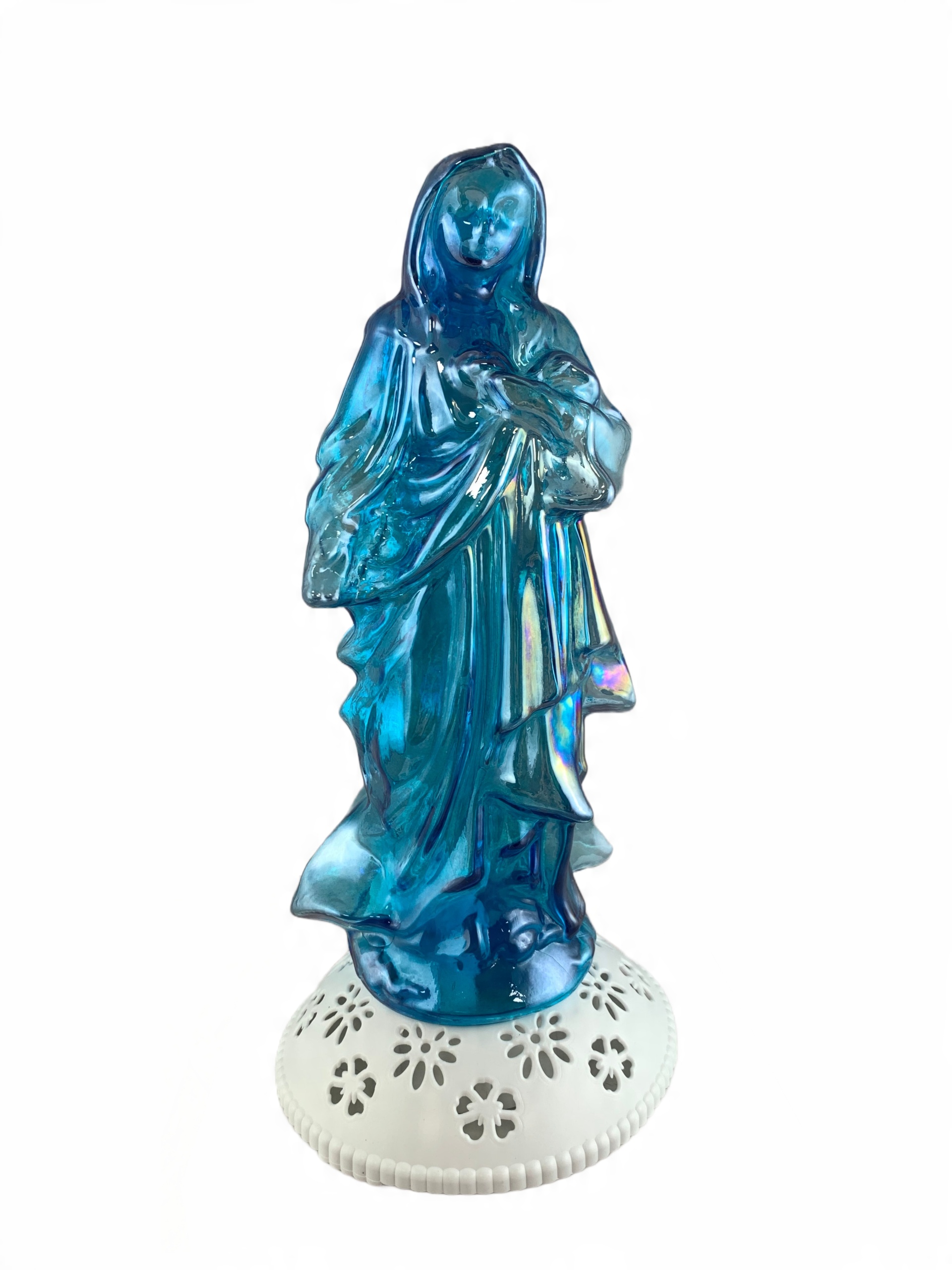 

Znicz figurka Maryja wkład Led na grób szklany