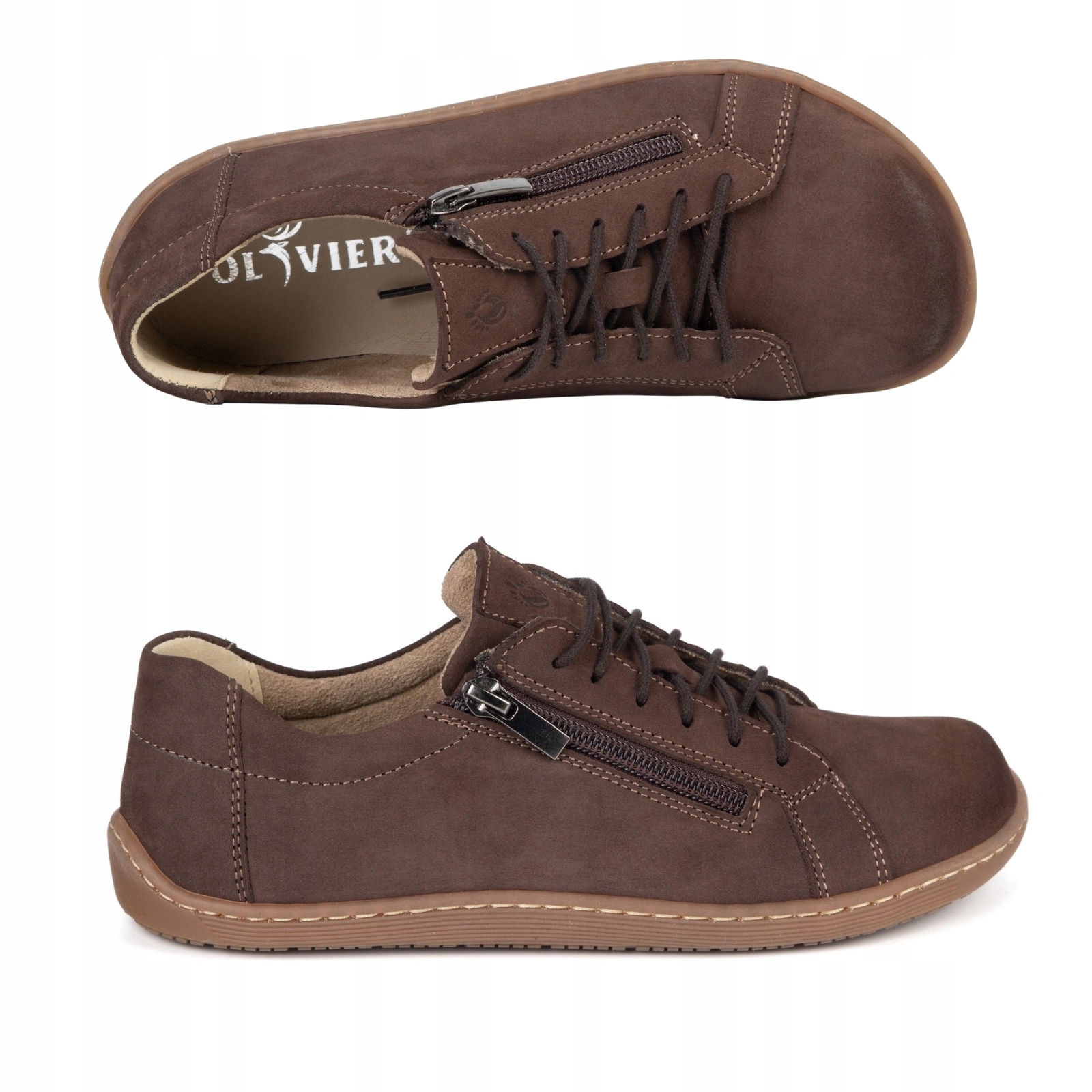 Dámské barefoot boty Olivier 1243, přírodní velurová kůže, velikost 36