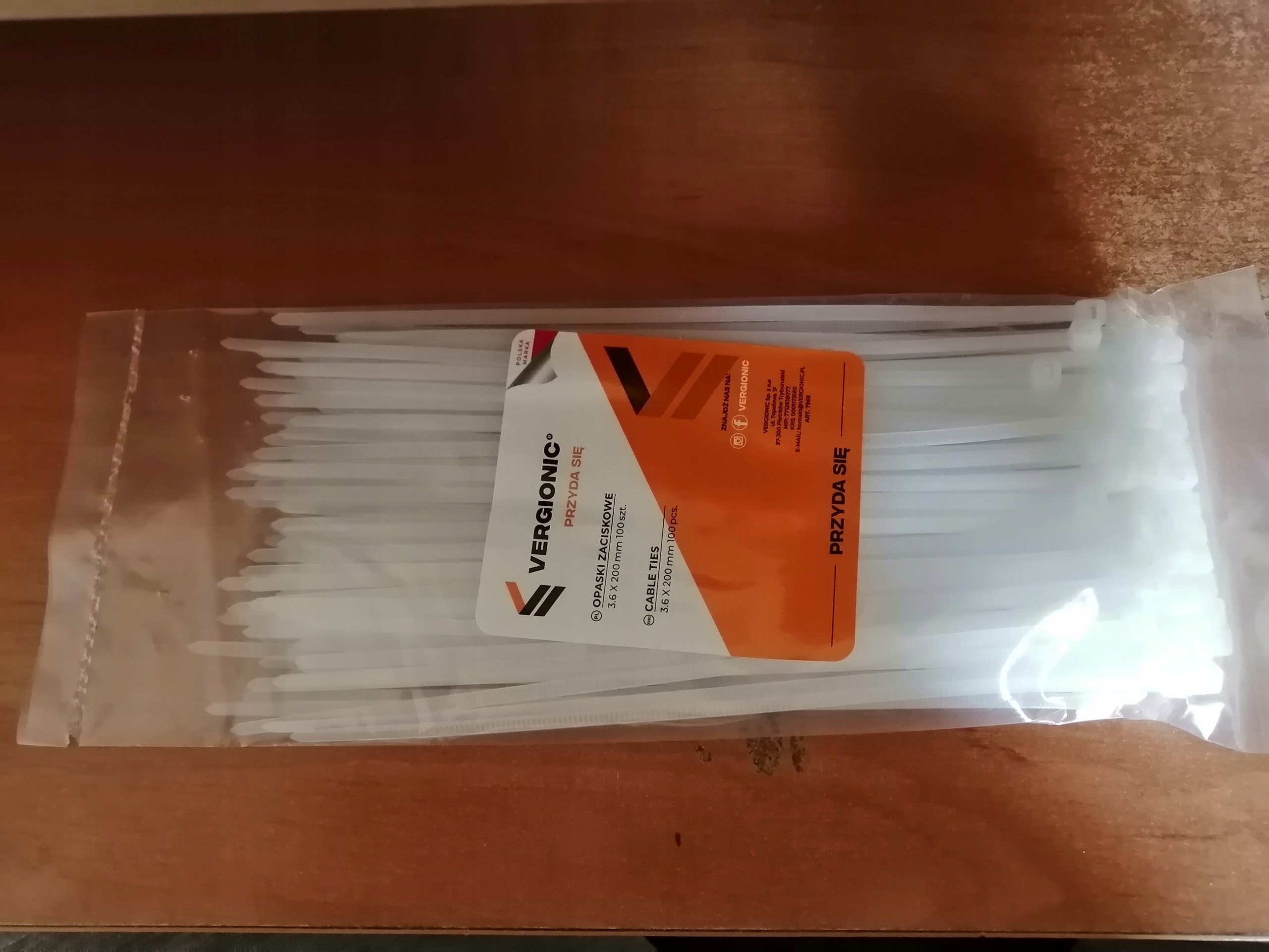 Opaski trytytki kabli 3,6 x 200 do biura , domu ,warsztatu – 100 sztuk