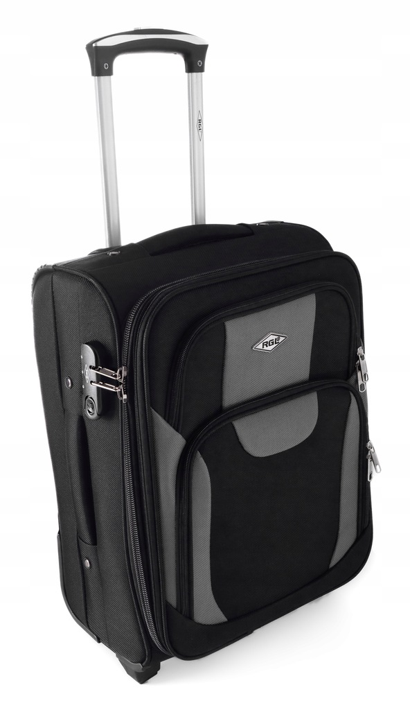 Duża Walizka XXL Miękka Codura Rgl Bagaż Na 2 Kółkach Mocna Czarno-szara