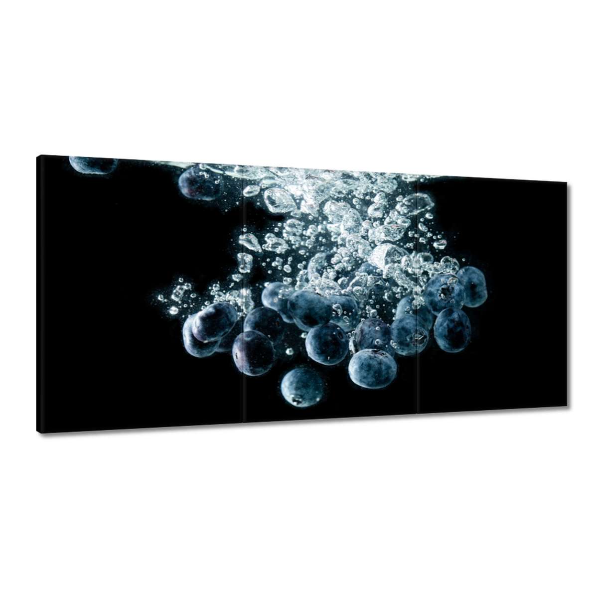 Obrazy 180x90 Čučoriedky padajúce do vody