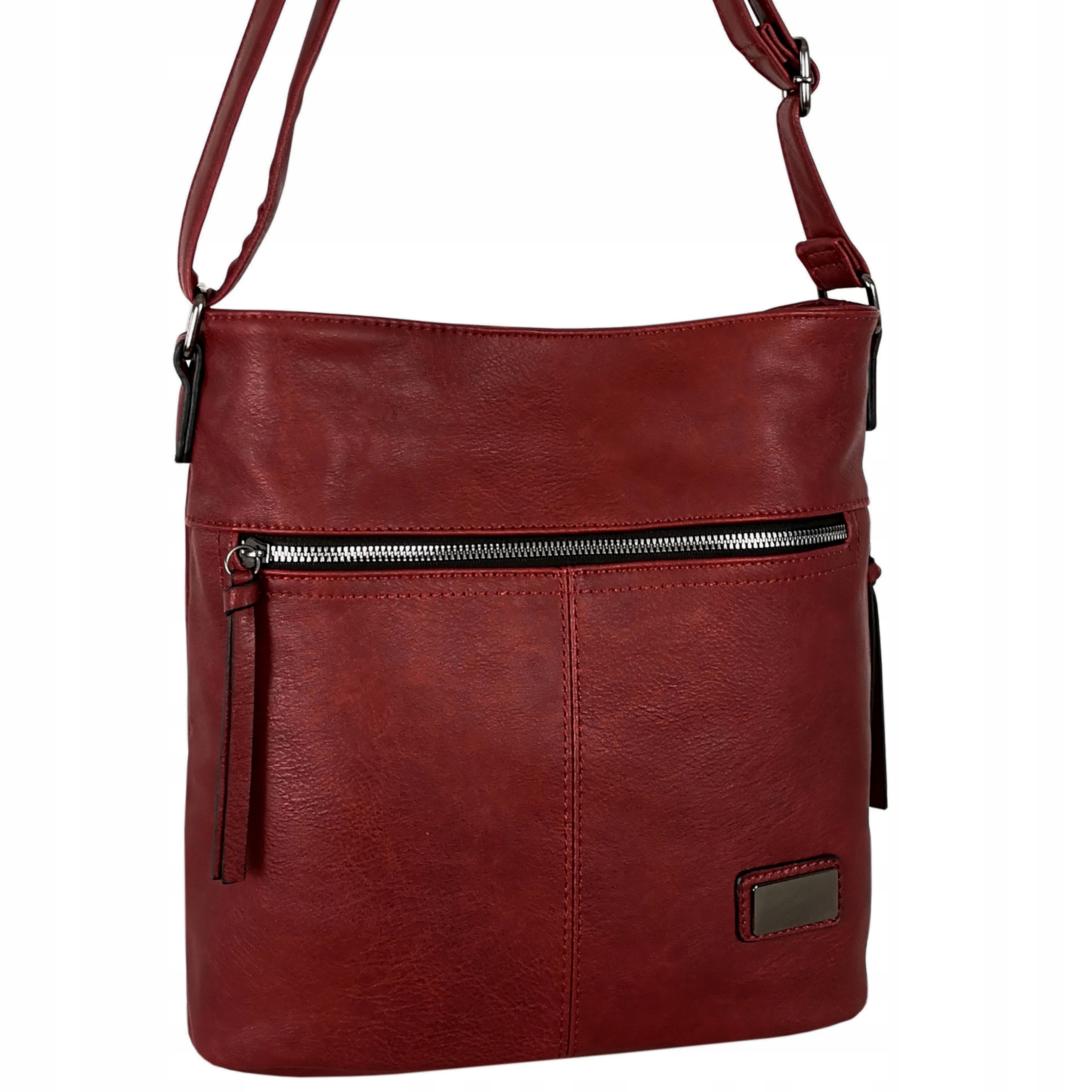 Torebka Damska Listonoszka Bordowa Torba Worek A5 Na Ramię Długi Pasek Marka inna