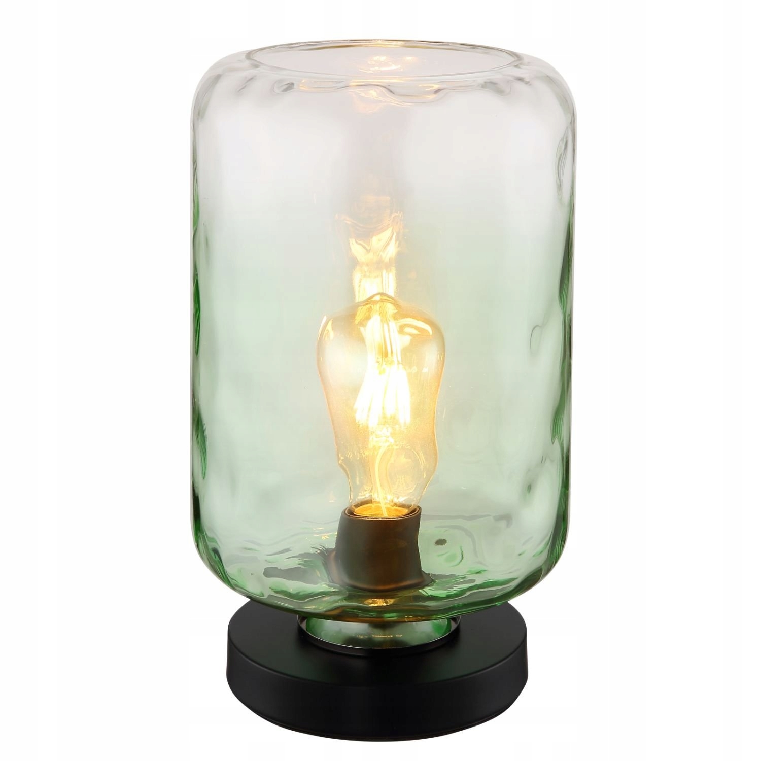 Stolová lampa s dekoratívnym skleneným zeleným tienidlom a vypínačom