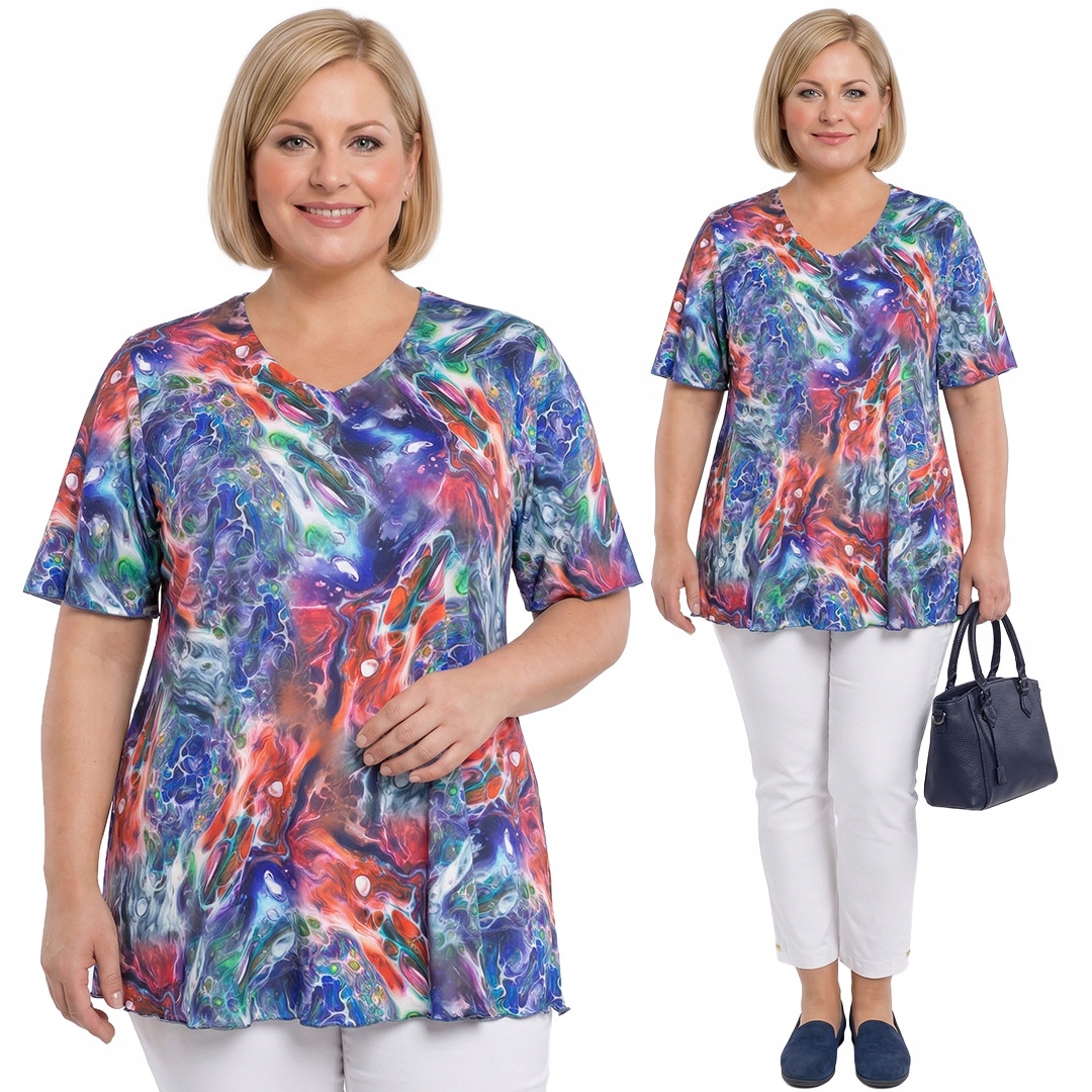 Barevná halenka plus size velikost 56/58