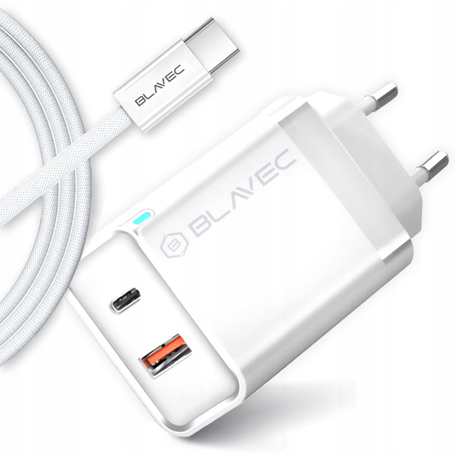 Szybka Ładowarka 45W Usb-c Usb-a Gan Qc 3.0 Do Galaxy S25 Ultra Kabel