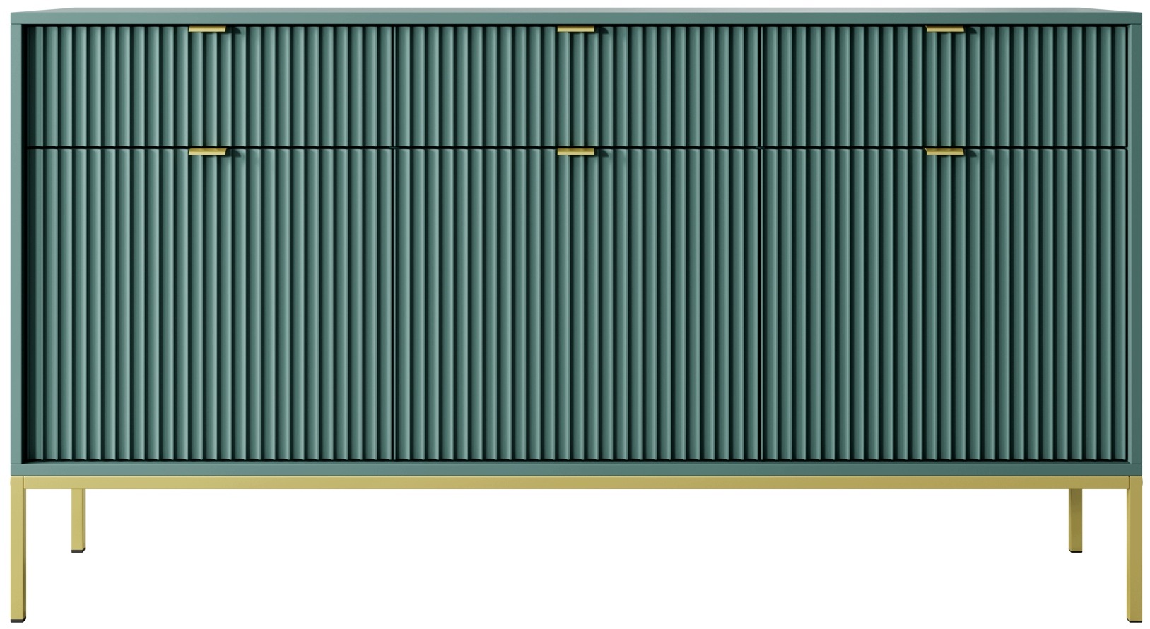 Komoda Nivo 154 x 83 x 39 cm Labrador Złoty stelaż 3 szuflady Fenwood