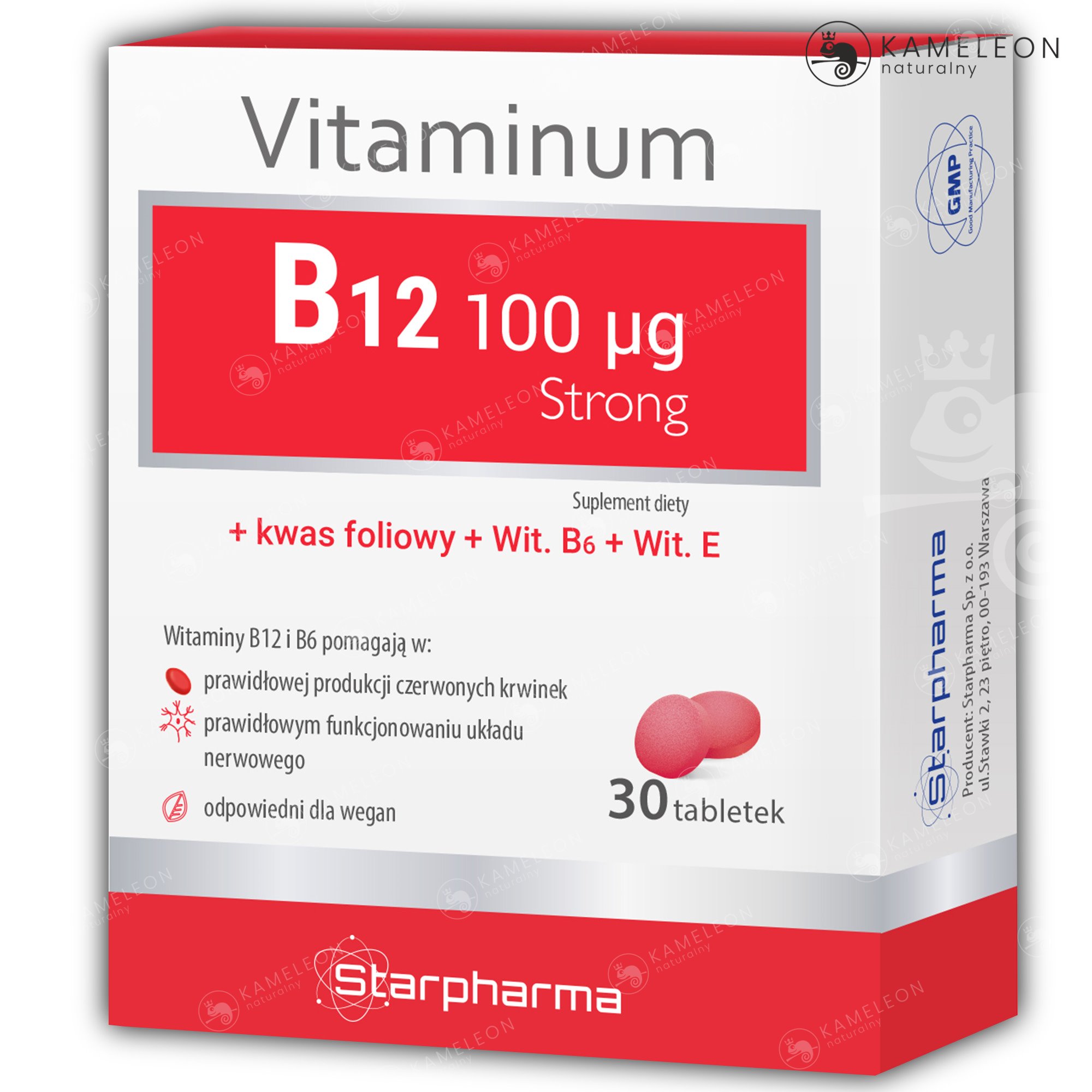 VITAMINUM WITAMIN B12 STRONG kwas foliowy+B6 B12 E EAN (GTIN) 5902989930383