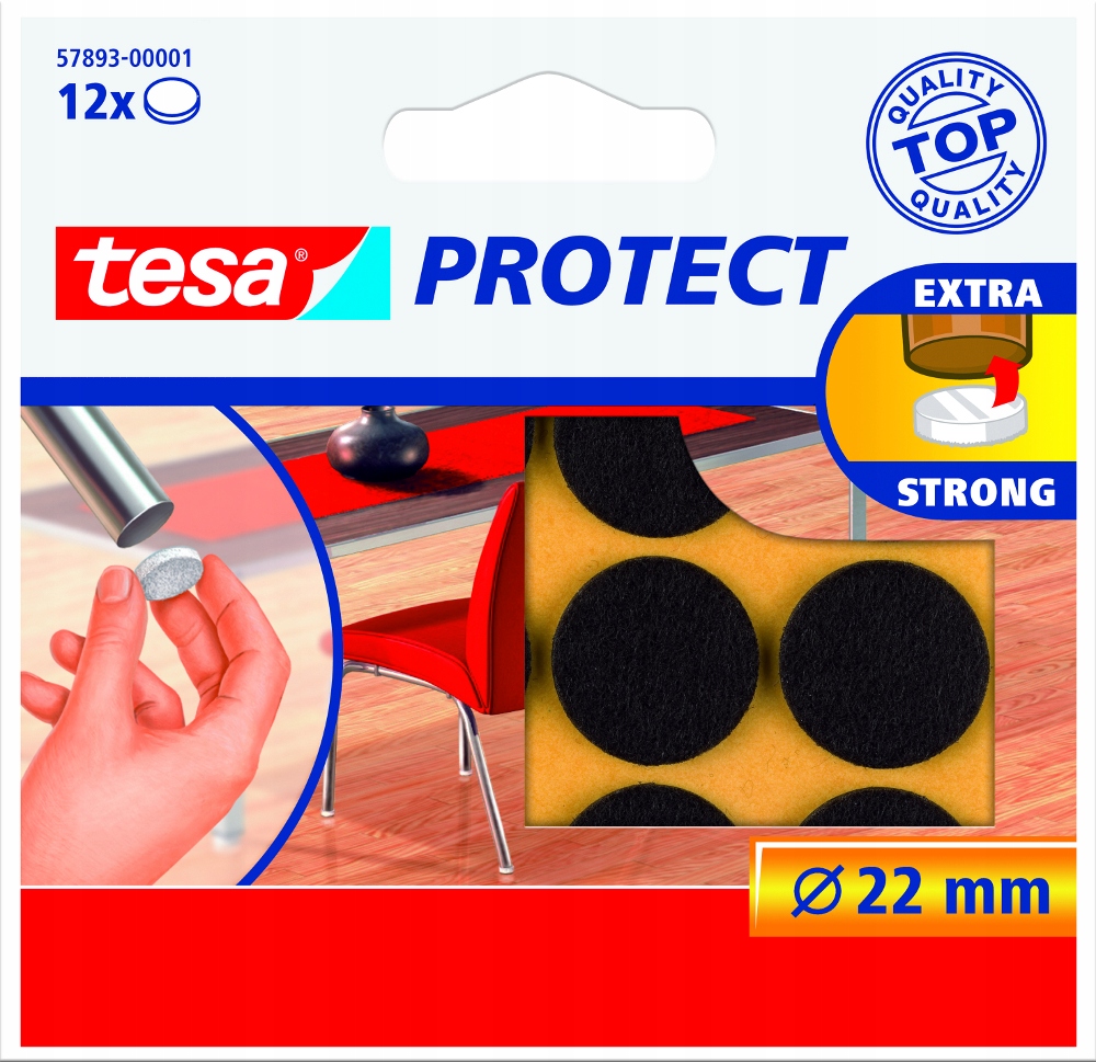 

Podkładki filcowe pod krzesła stół tesa 22mm 12szt