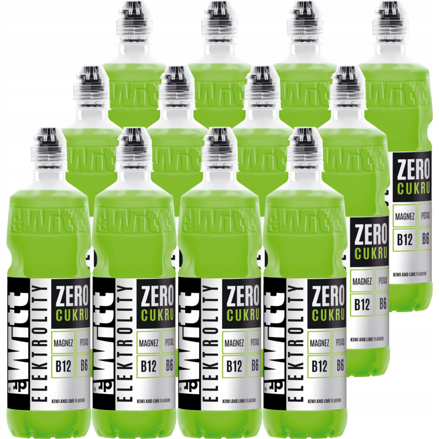 Levně DrWitt Nulový nápoj s příchutí kiwi a limetky 750 ml x 12 kusů