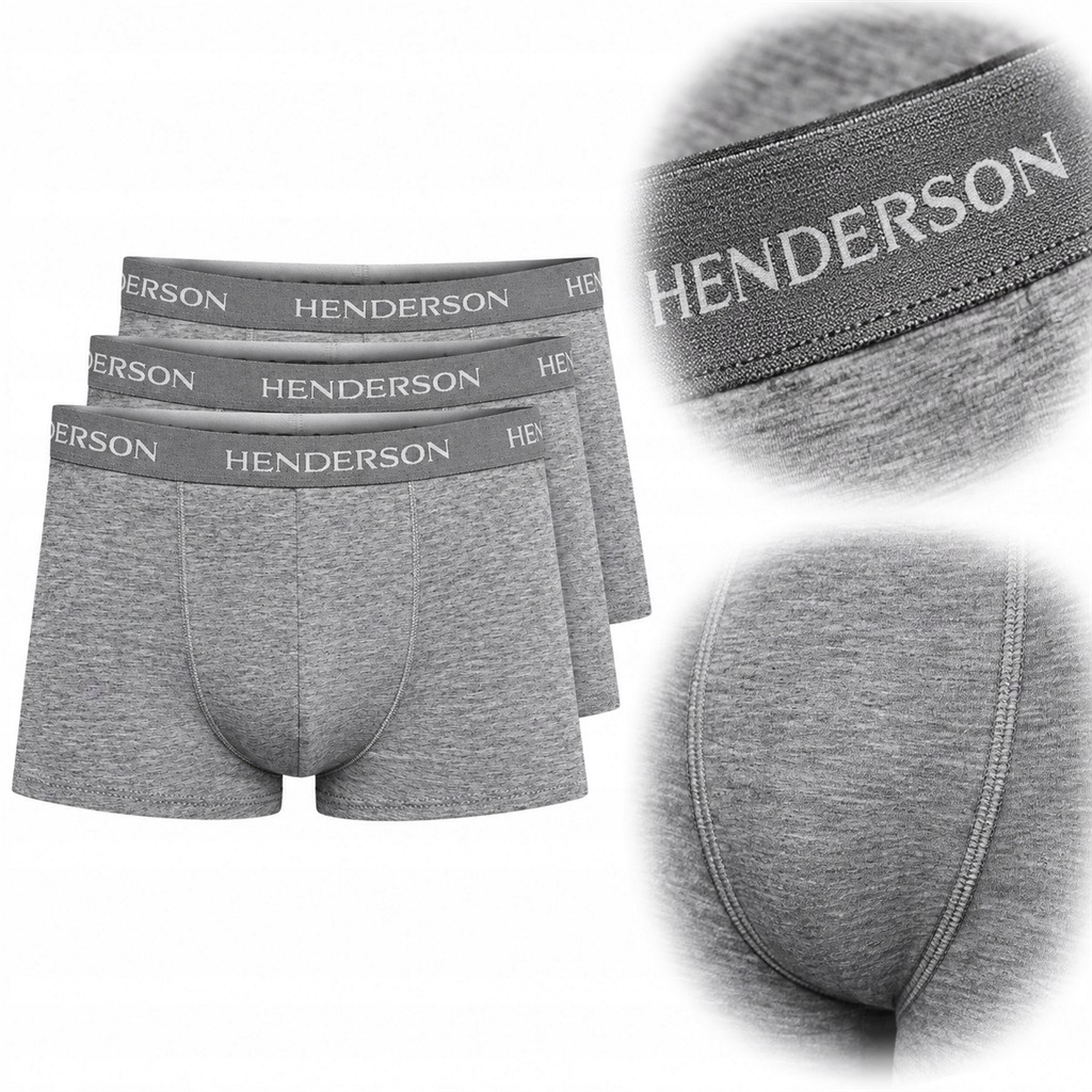 Pánské boxerky s plochými švy 3-balení Henderson Effort 39434 šedé 2XL Anrr