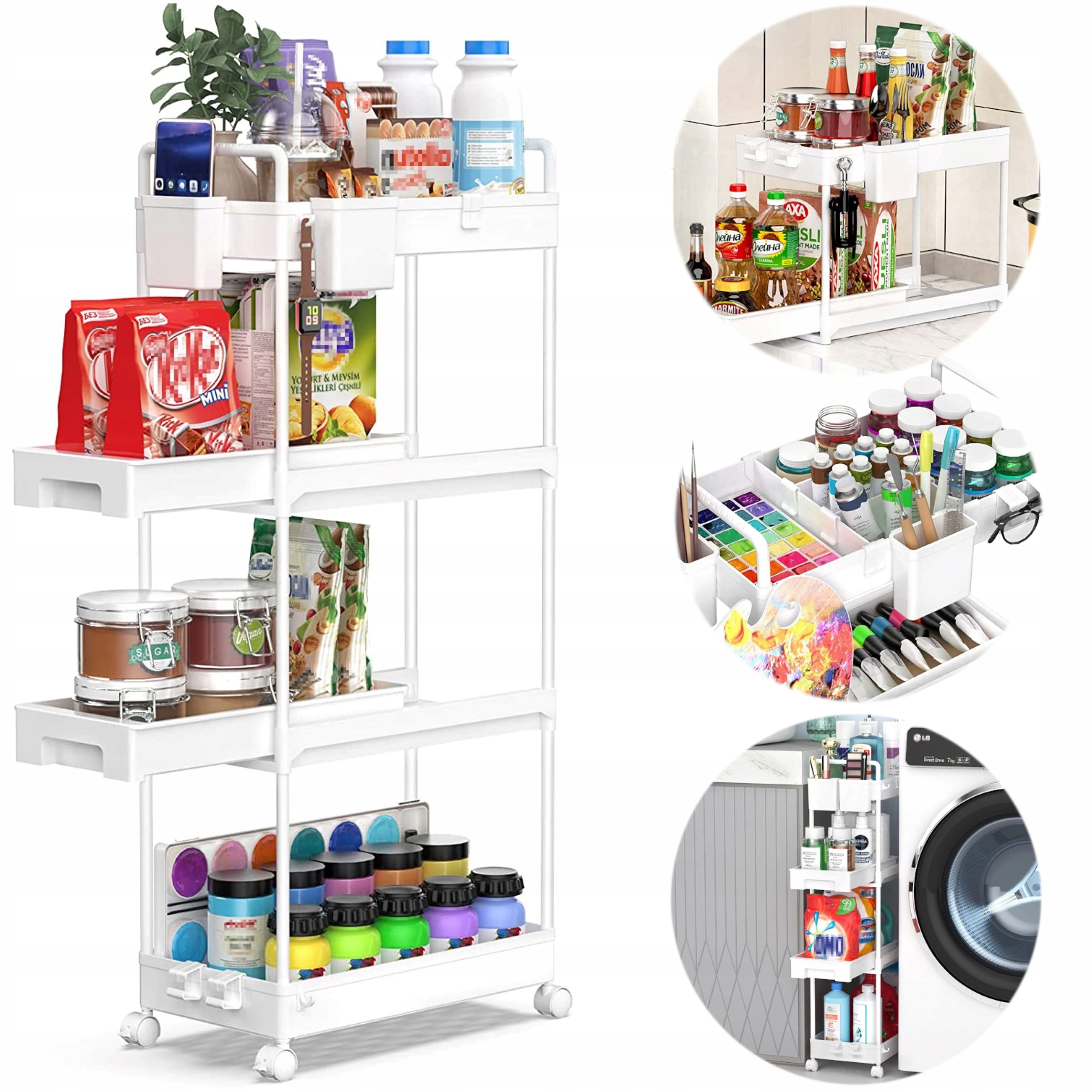 

Wózek Kuchenny Regał Łazienkowy Szafka Na Kółkach