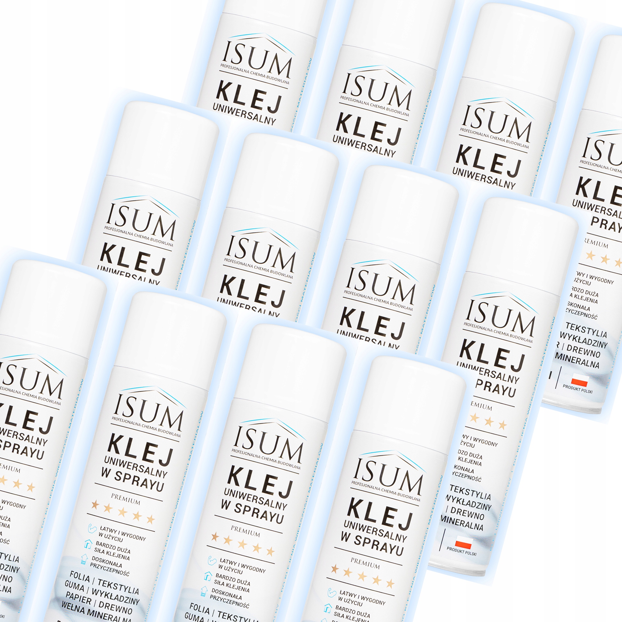 12x Isum Univerzálne expresné lepidlo v spreji 500 ml Kvalita Premium
