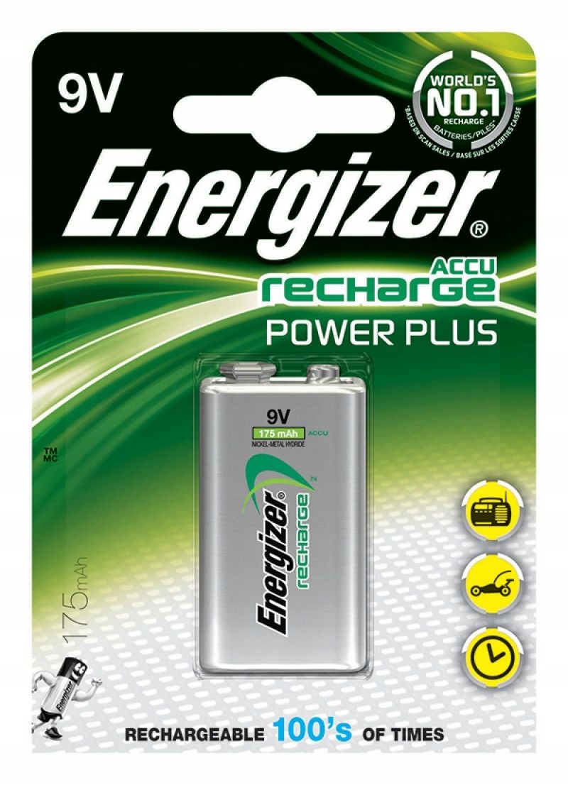 Baterie akumulatorki Energizer Power Plus E, HR22 9V/175mAh 1szt.