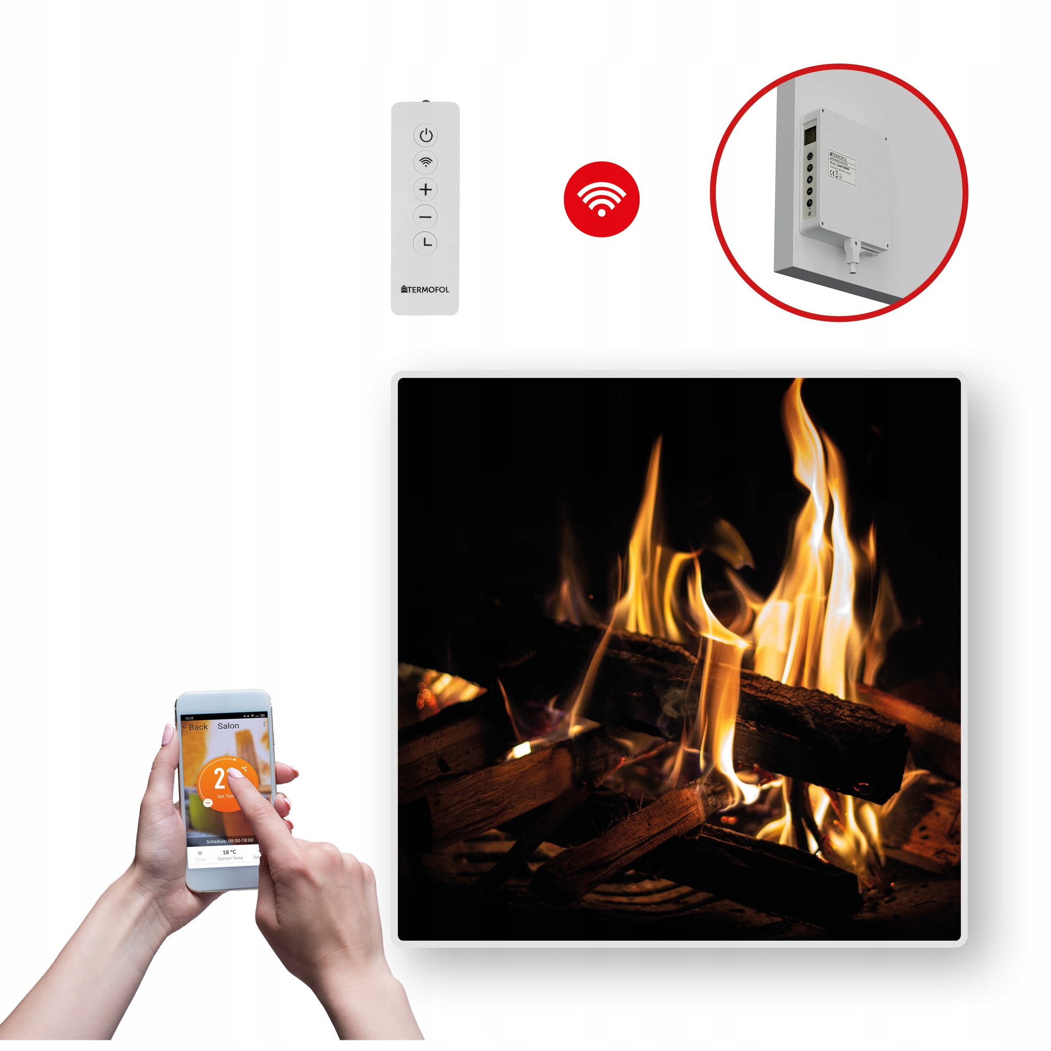 Dekoračný infračervený Ohrievací Panel s výkonom 350 W a Wifi