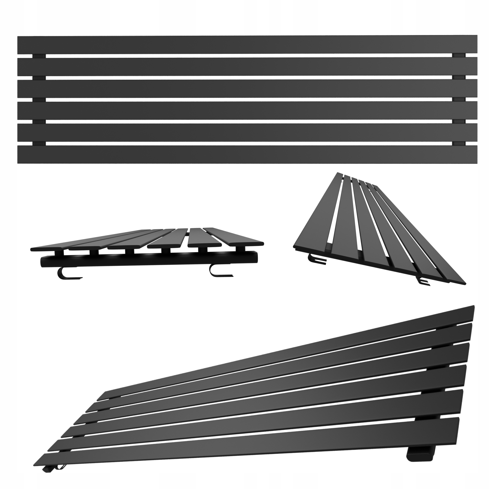 Pokojový radiátor úrovně Belloslim 45x100 černýS