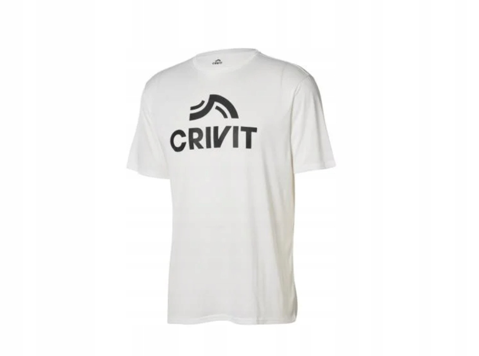 Crivit Koszulka biała sportowa z dużym logo z przodu XL 56/58